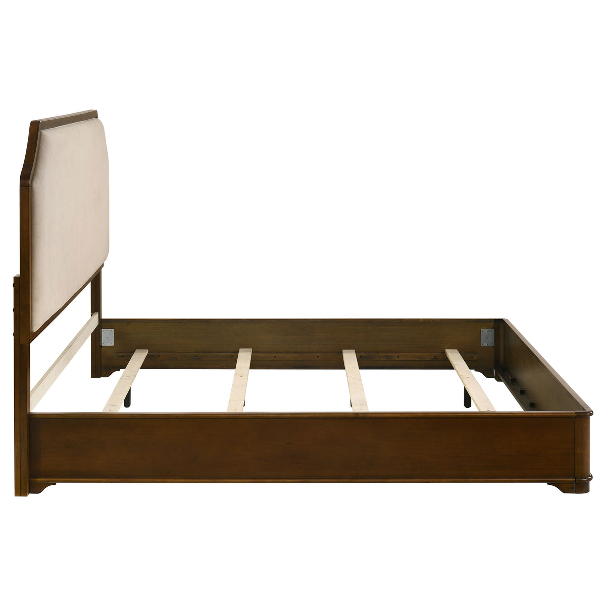 Garland Upholstered Panel Bed Eastern King Brown Cherry and Cream