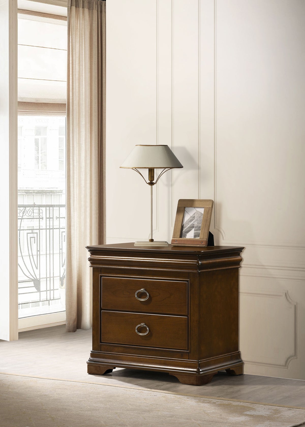Garland 2-drawer Nightstand with USB Ports Brown Cherry