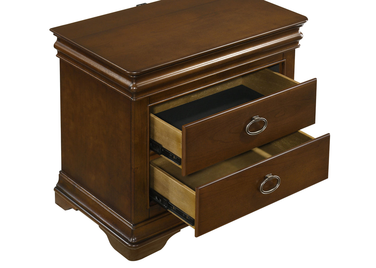 Garland 2-drawer Nightstand with USB Ports Brown Cherry