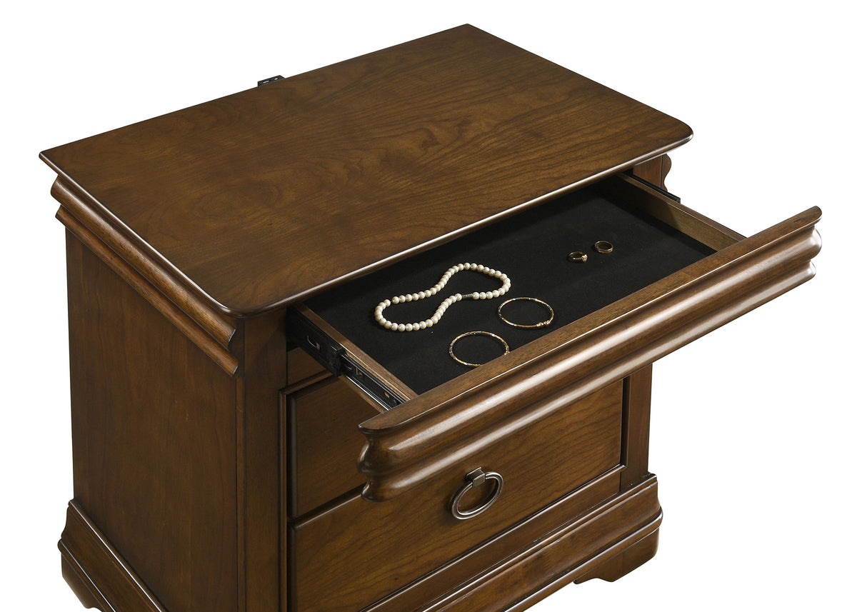 Garland 2-drawer Nightstand with USB Ports Brown Cherry