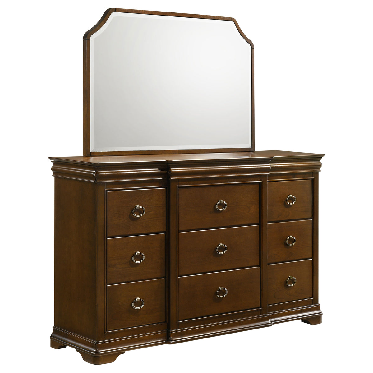 Garland 9-drawer Dresser with Mirror Brown Cherry