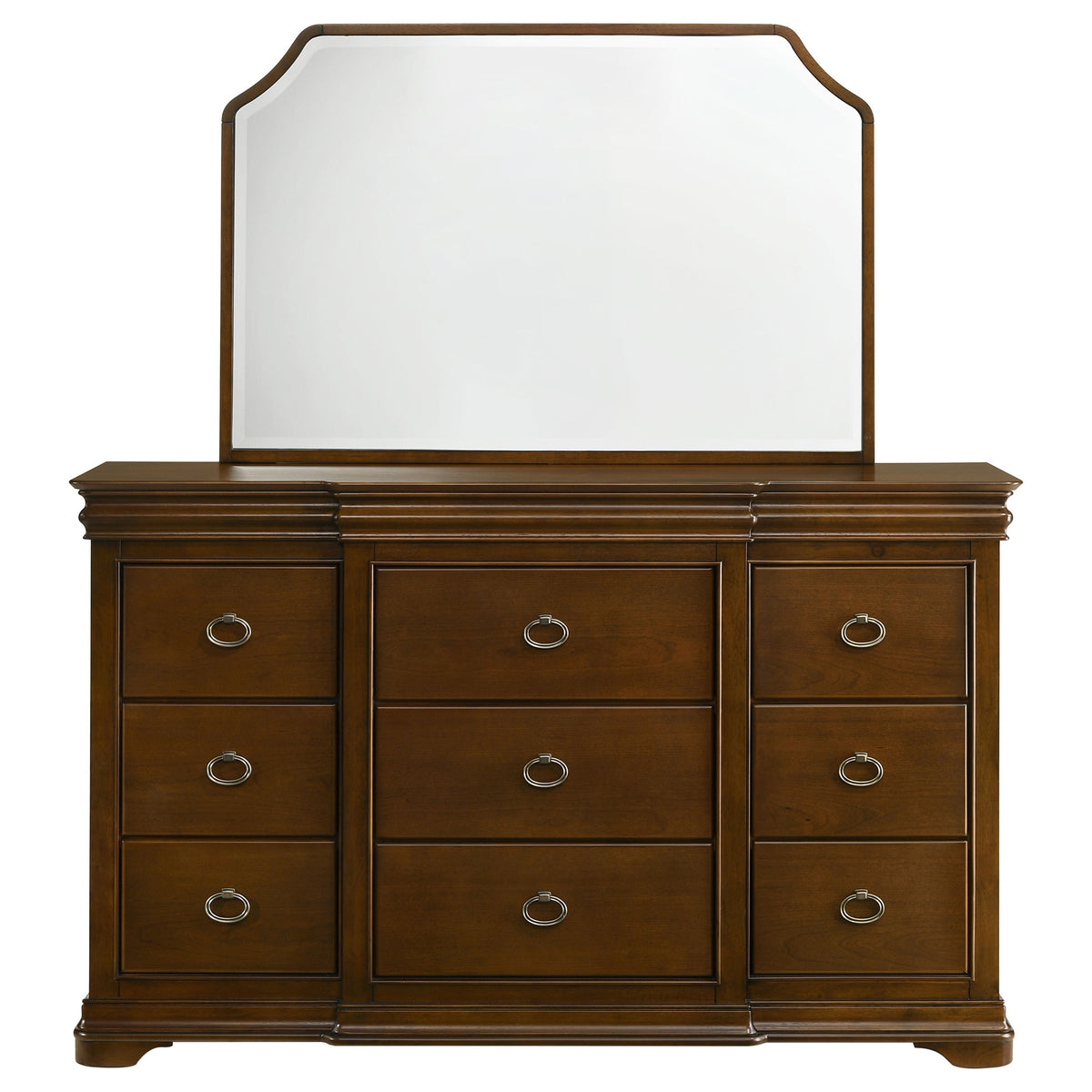 Garland 9-drawer Dresser with Mirror Brown Cherry