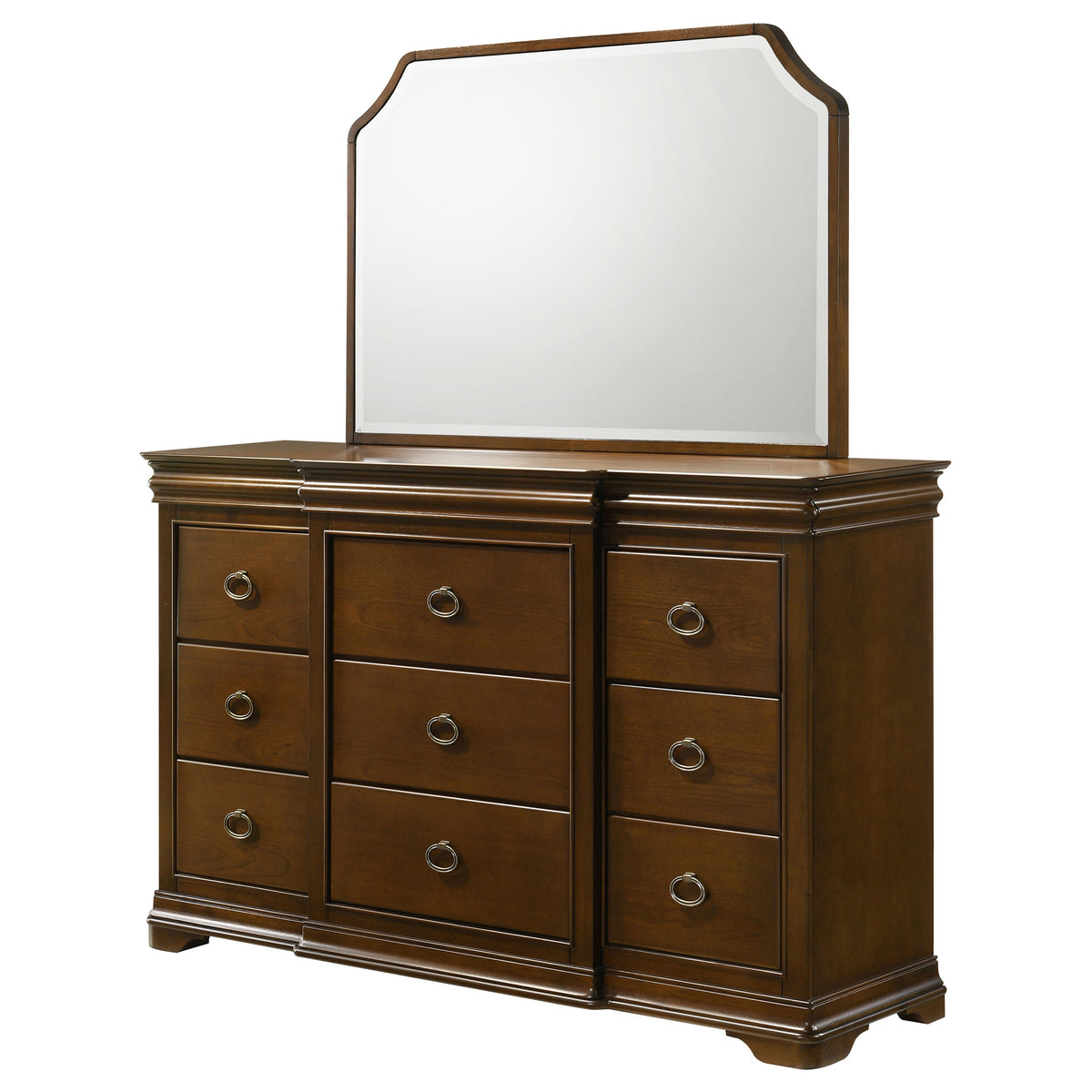 Garland 9-drawer Dresser with Mirror Brown Cherry