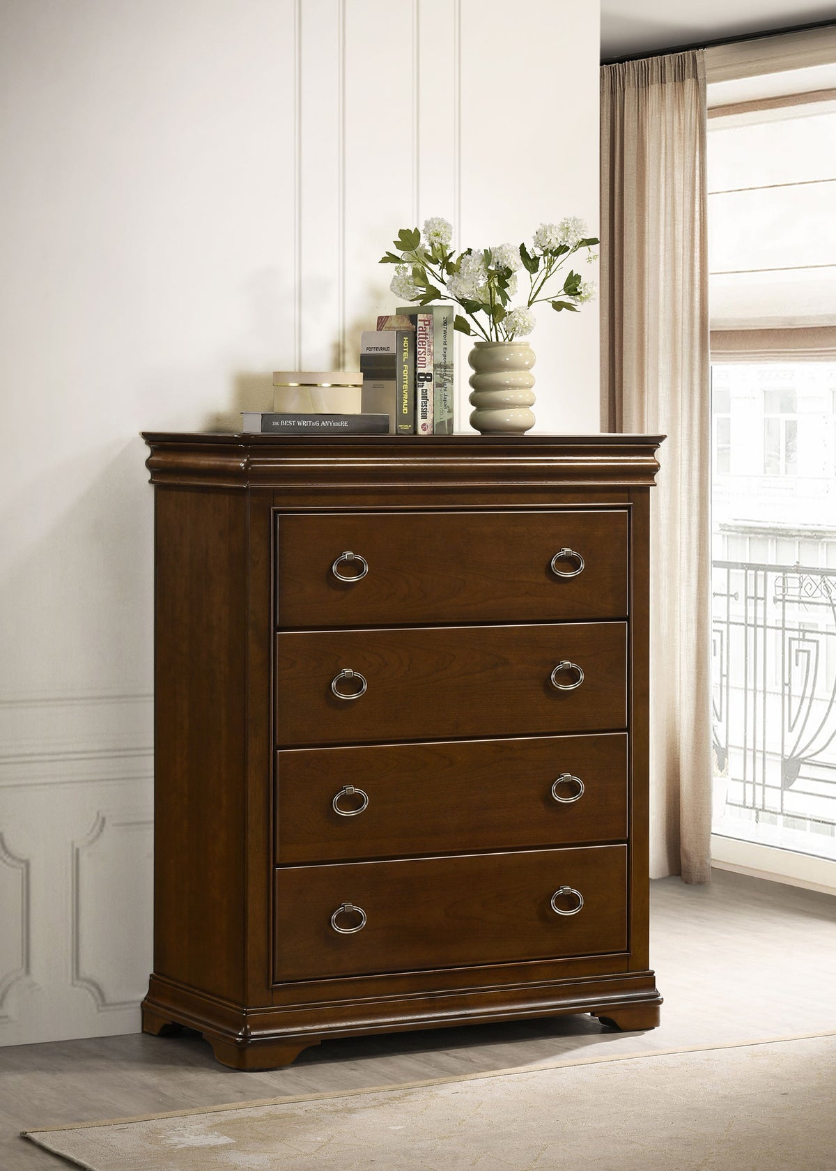 Garland 4-drawer Bedroom Chest Brown Cherry