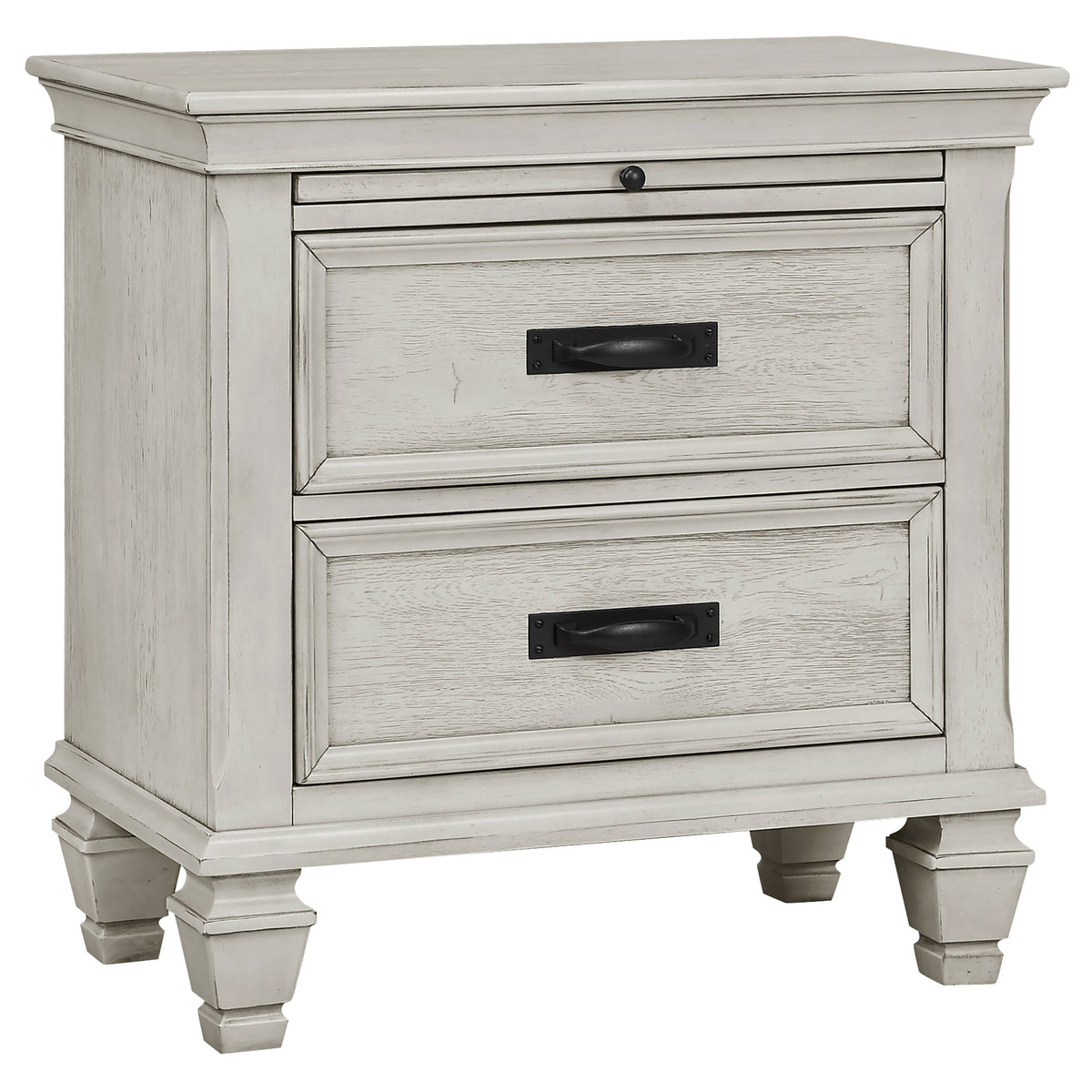Franco 4-piece Queen Bedroom Set with Storage Bed Distressed White