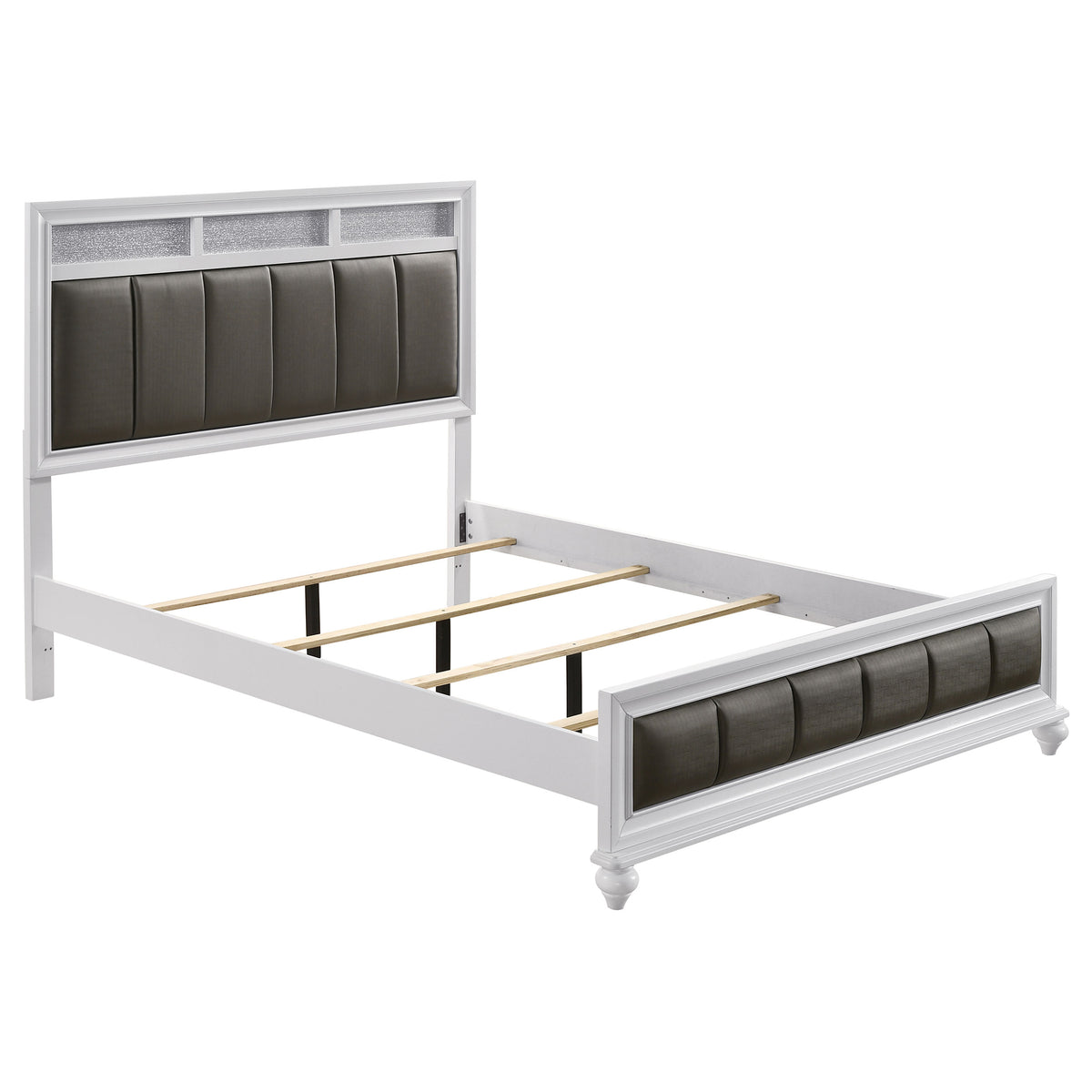 Barzini 4-piece California King Bedroom Set with Upholstered Panel Bed White