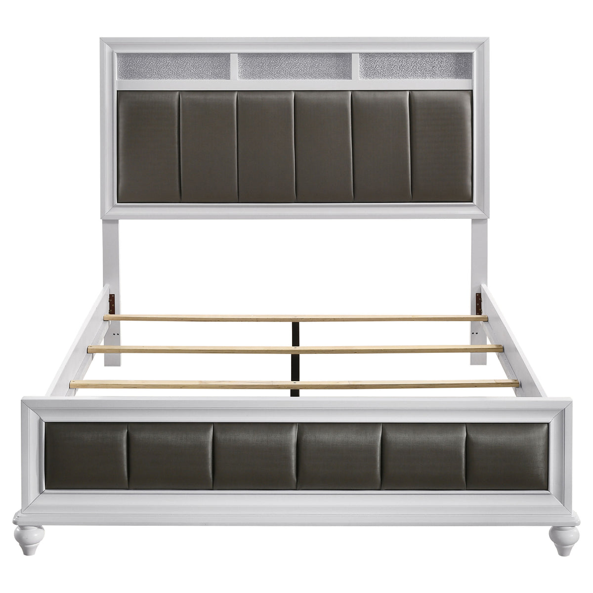 Barzini 4-piece California King Bedroom Set with Upholstered Panel Bed White