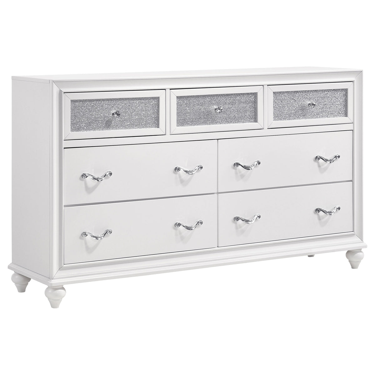 Barzini 4-piece California King Bedroom Set with Upholstered Panel Bed White