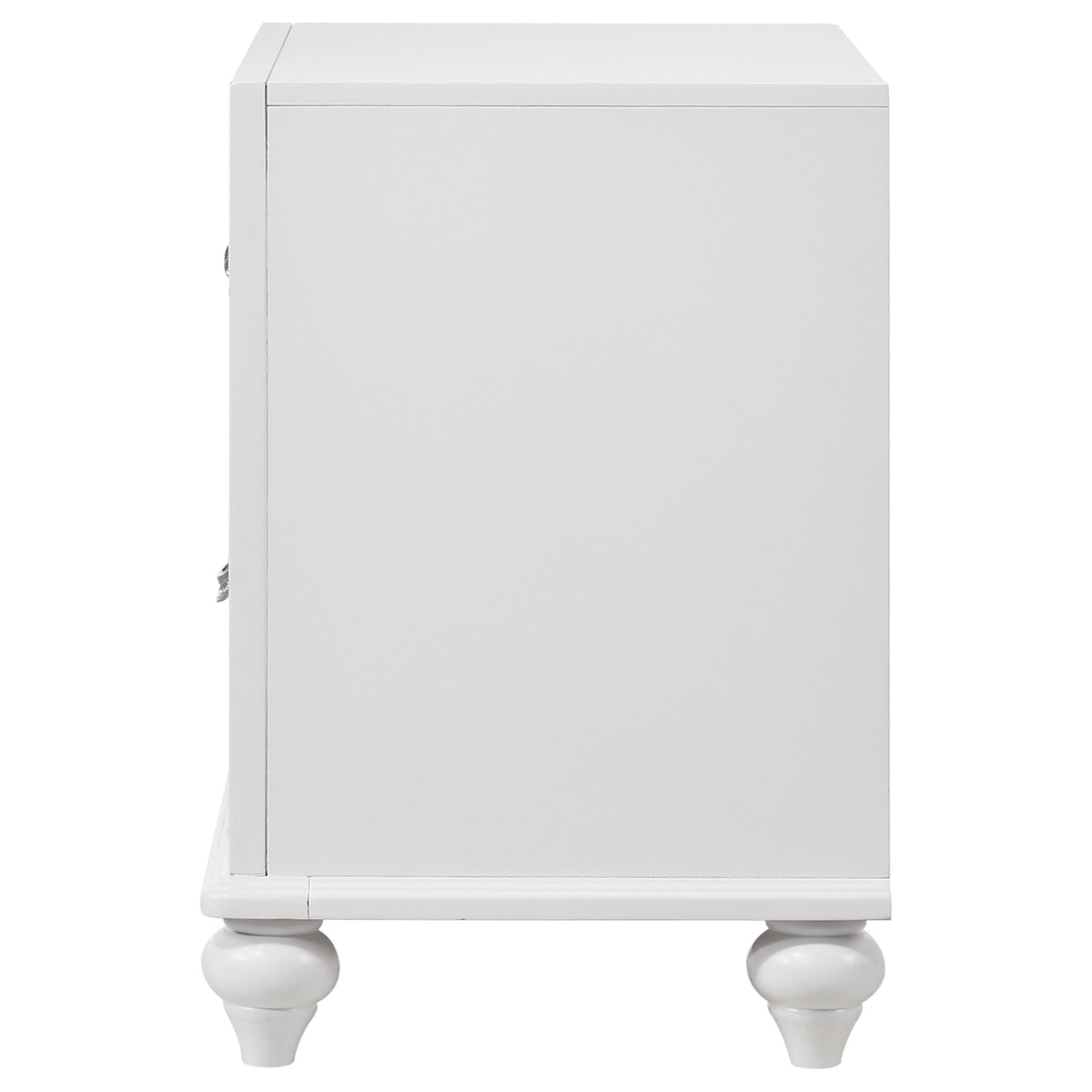 Barzini 2-drawer Nightstand with Crystal Hardware White
