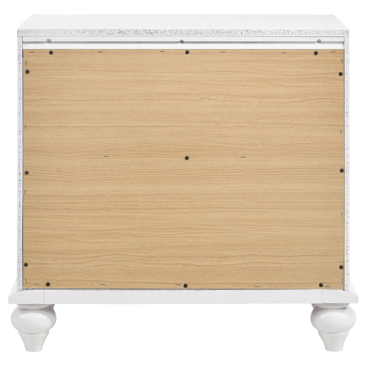 Barzini 2-drawer Nightstand with Crystal Hardware White