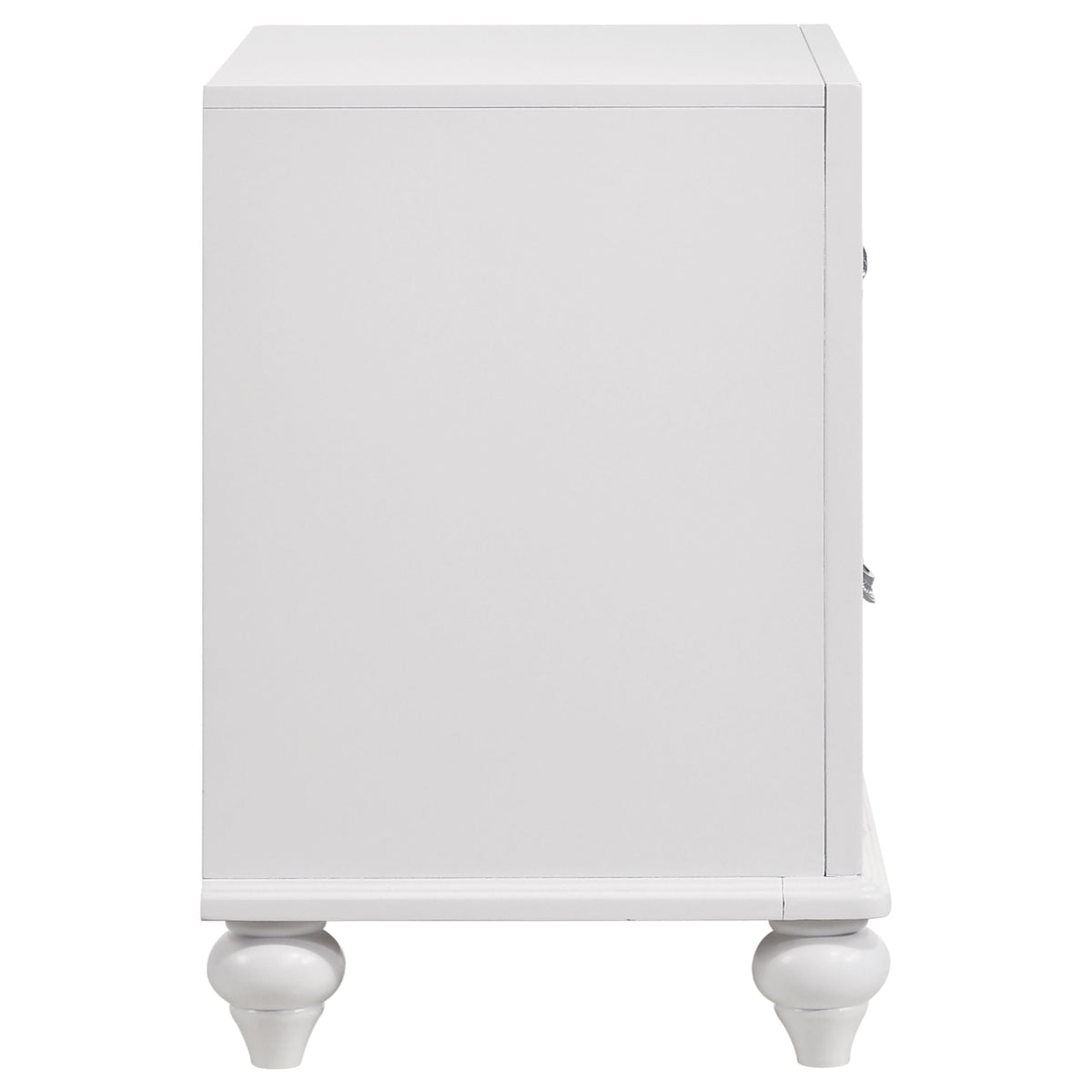 Barzini 2-drawer Nightstand with Crystal Hardware White