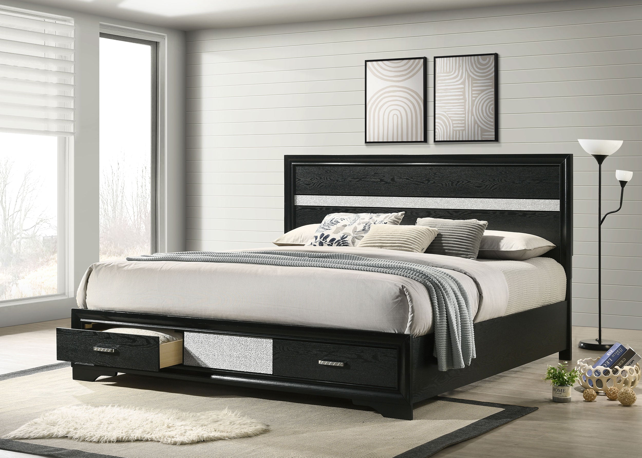 Miranda Wood Panel Storage Bed