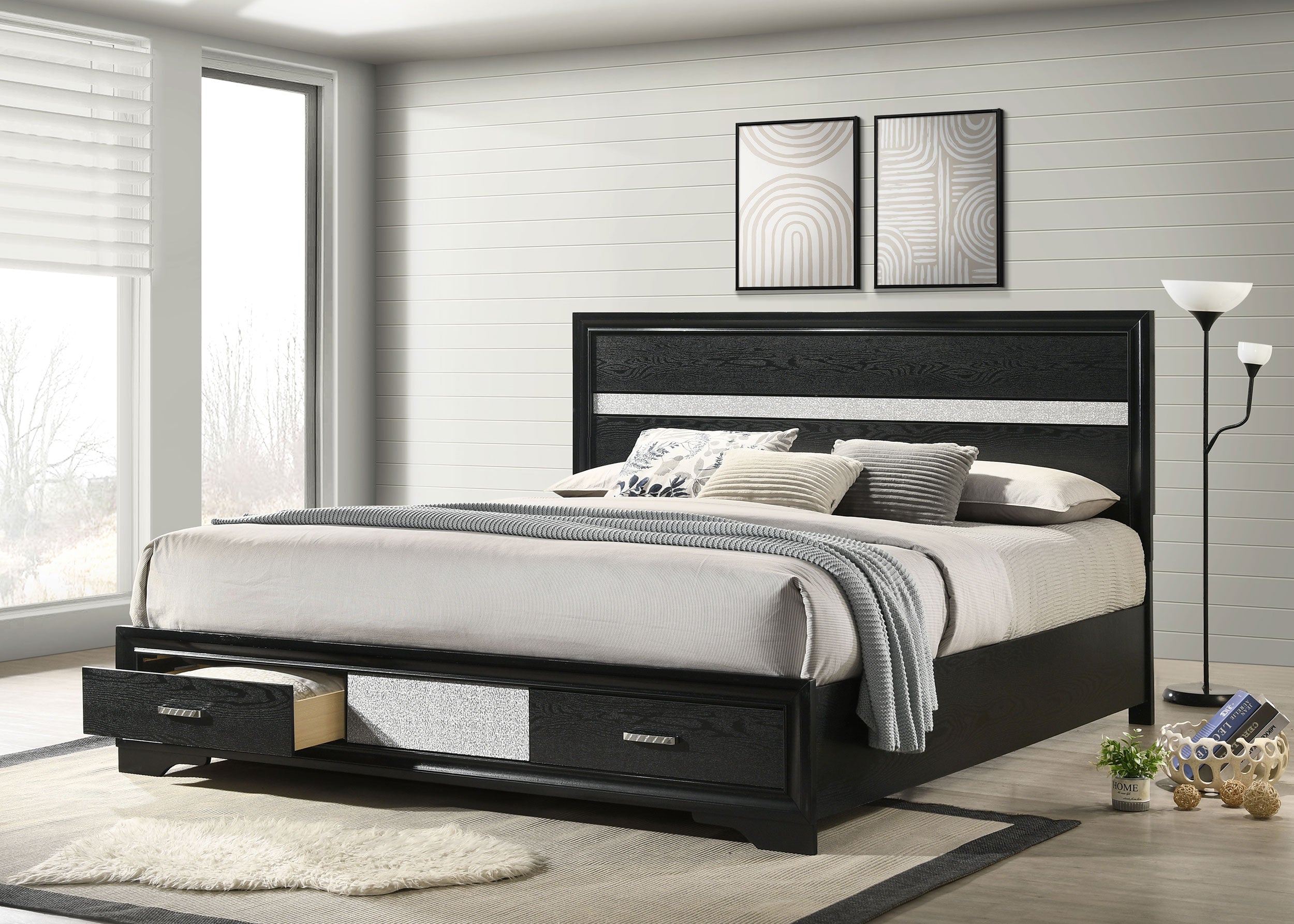 Miranda Wood Panel Storage Bed