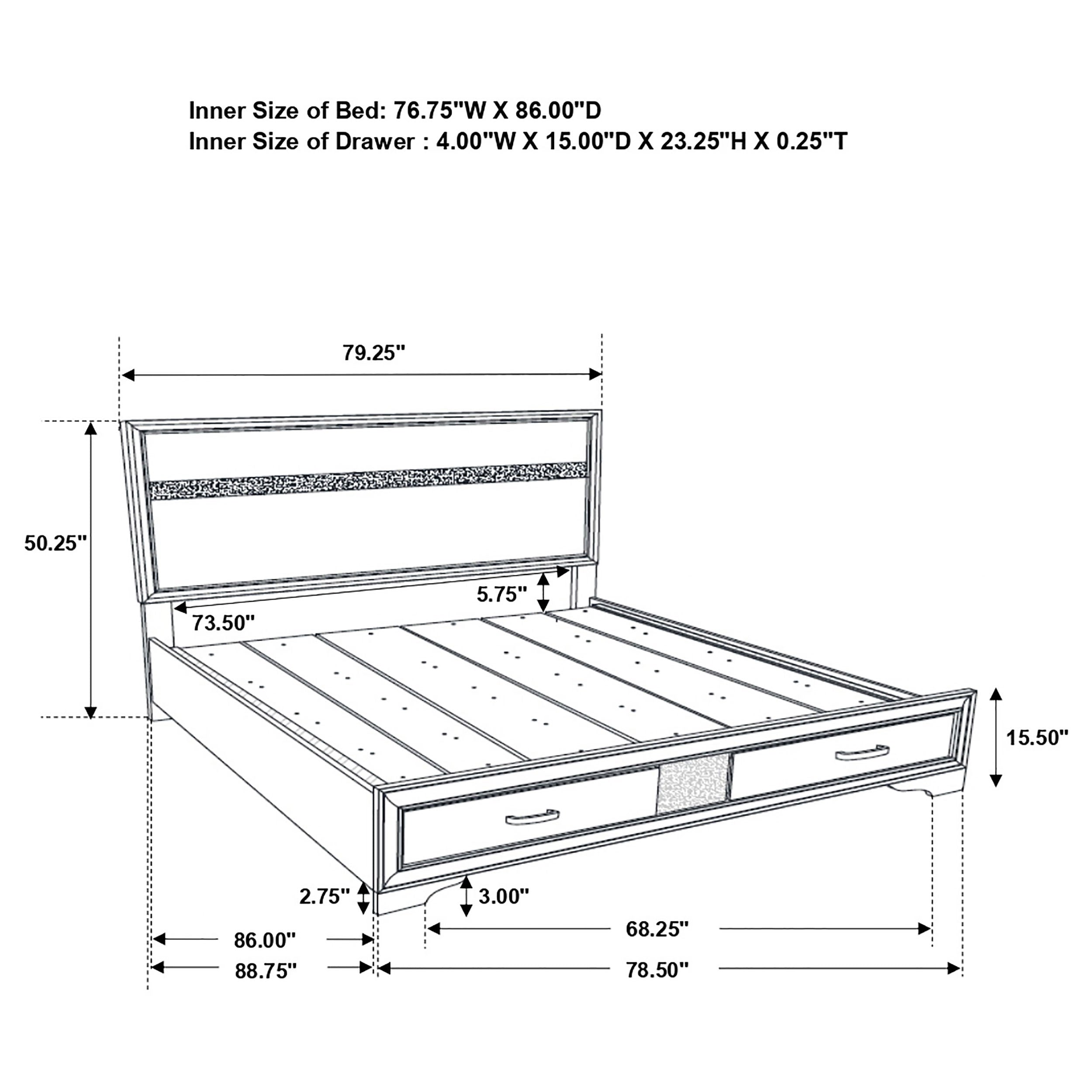 Miranda Wood Panel Storage Bed