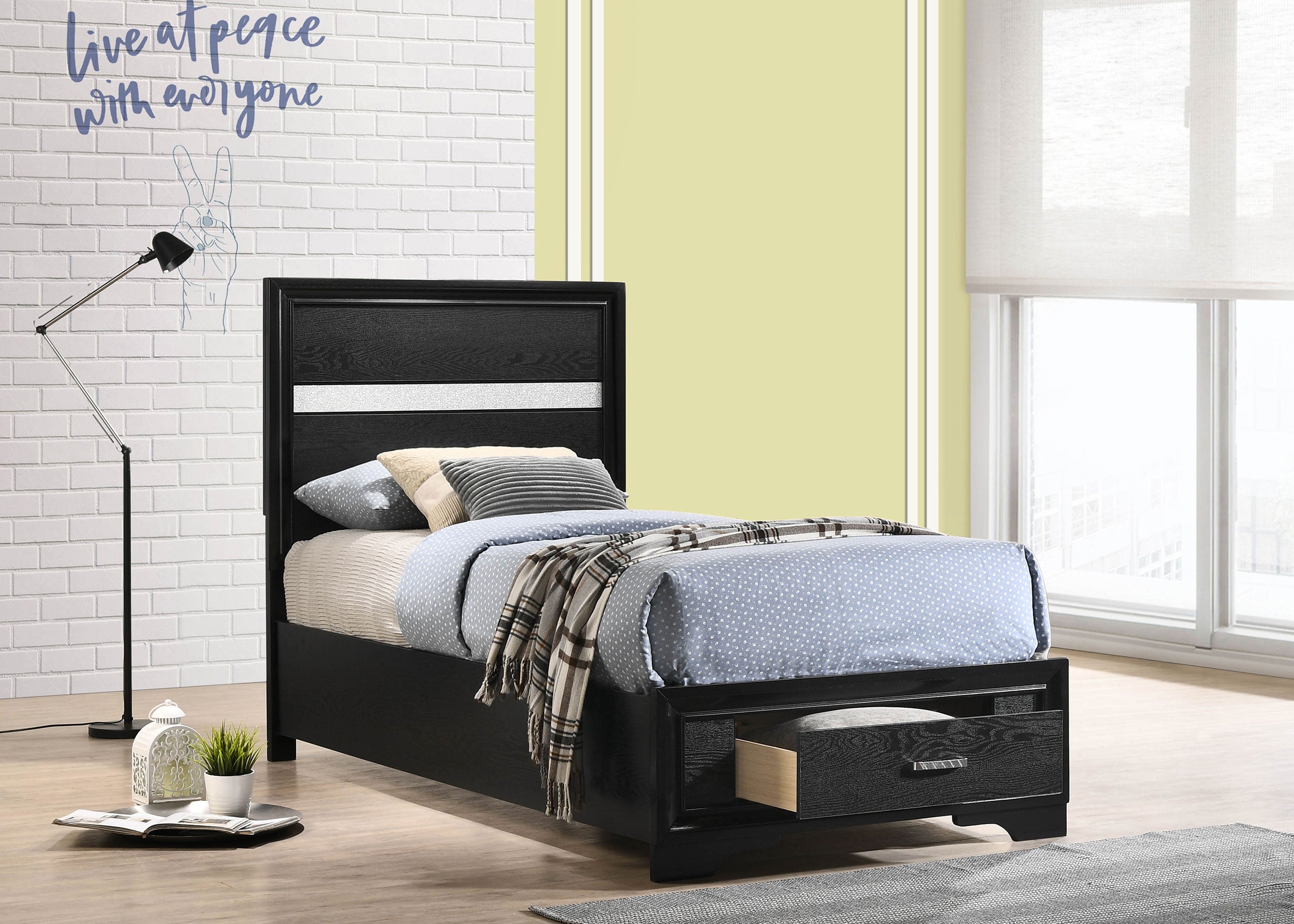 Miranda Wood Panel Storage Bed