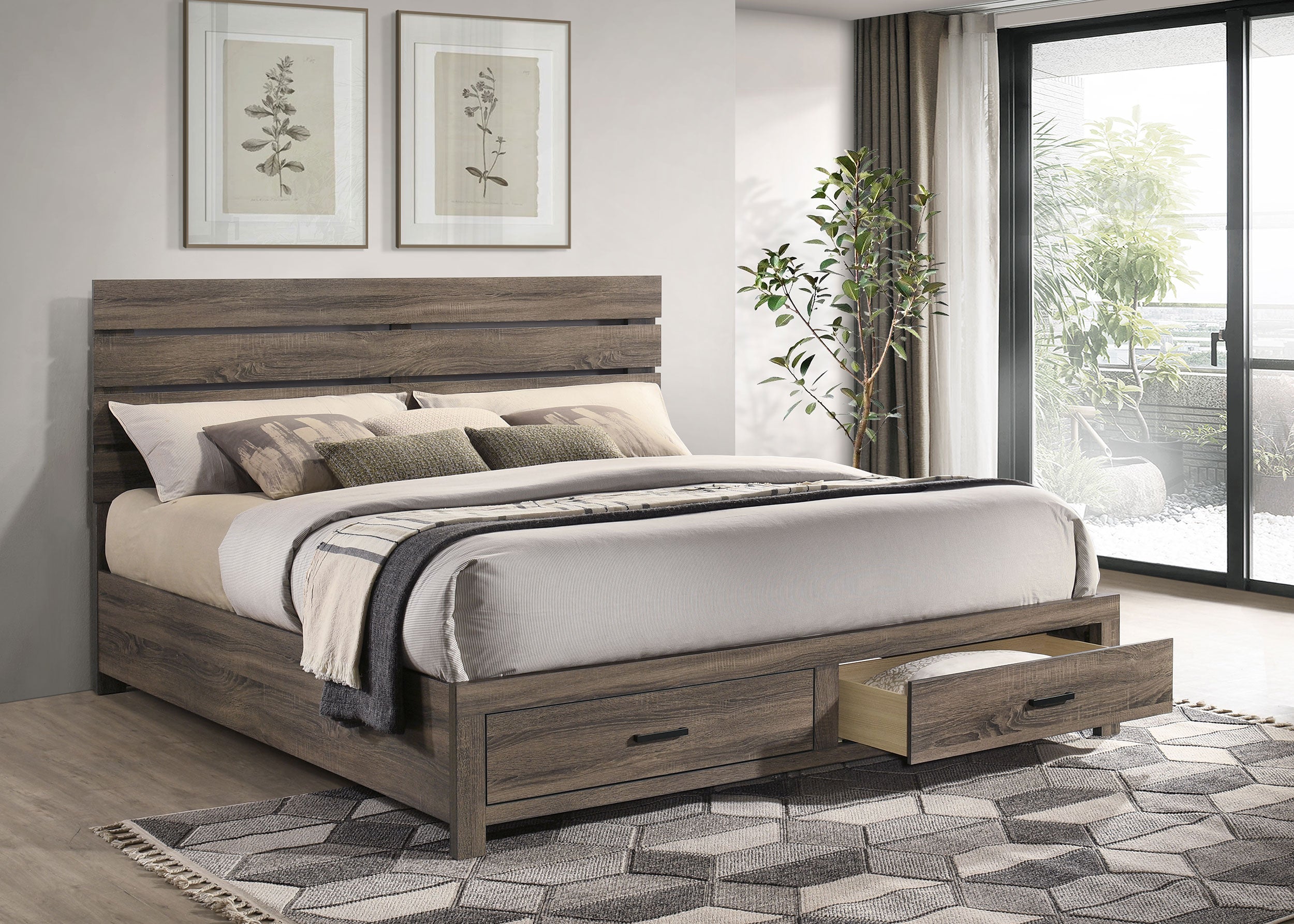 Brantford Wood Panel Storage Bed