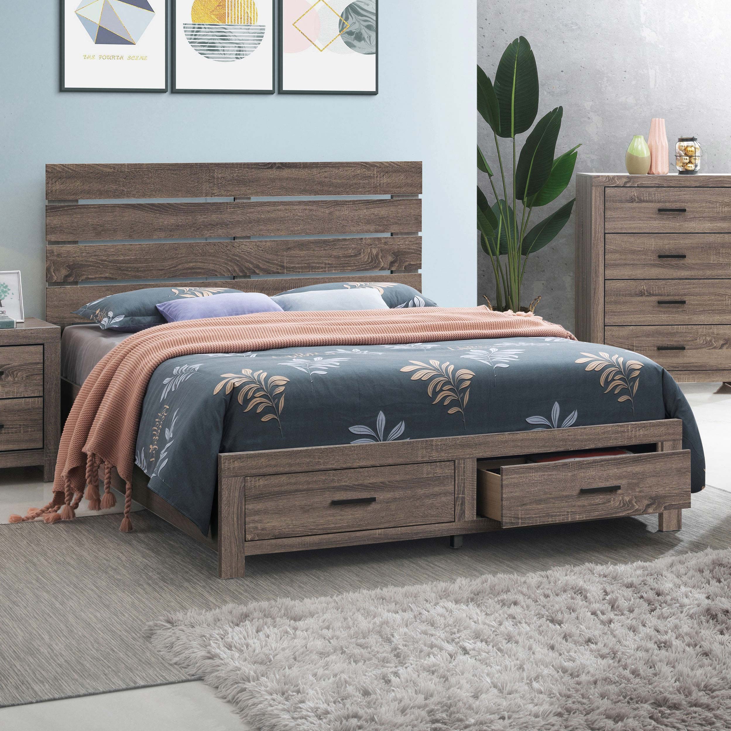 Brantford Wood Panel Storage Bed