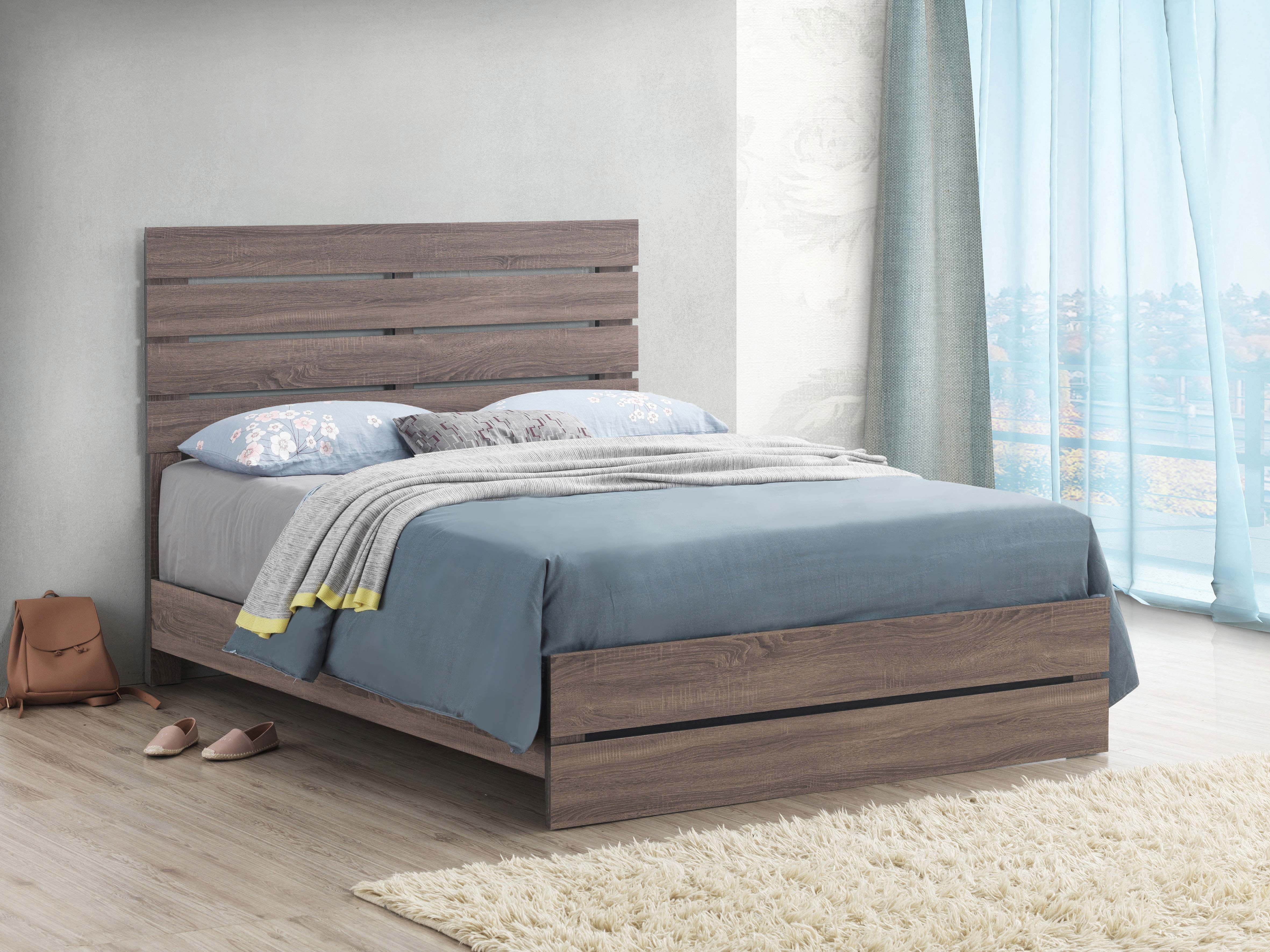Brantford Wood Panel Bed - Eastern King (Barrel Oak)
