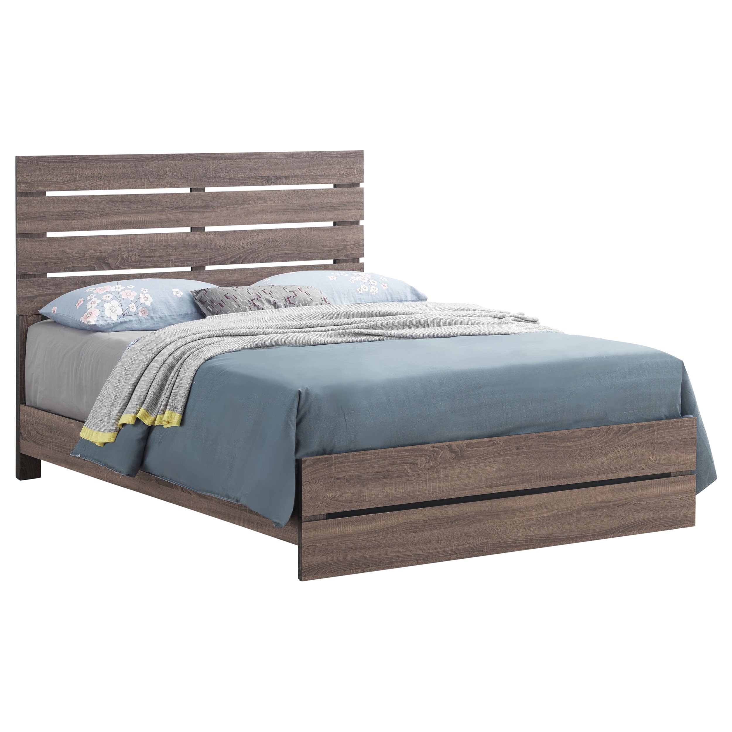 Brantford Wood Panel Bed - Eastern King (Barrel Oak)