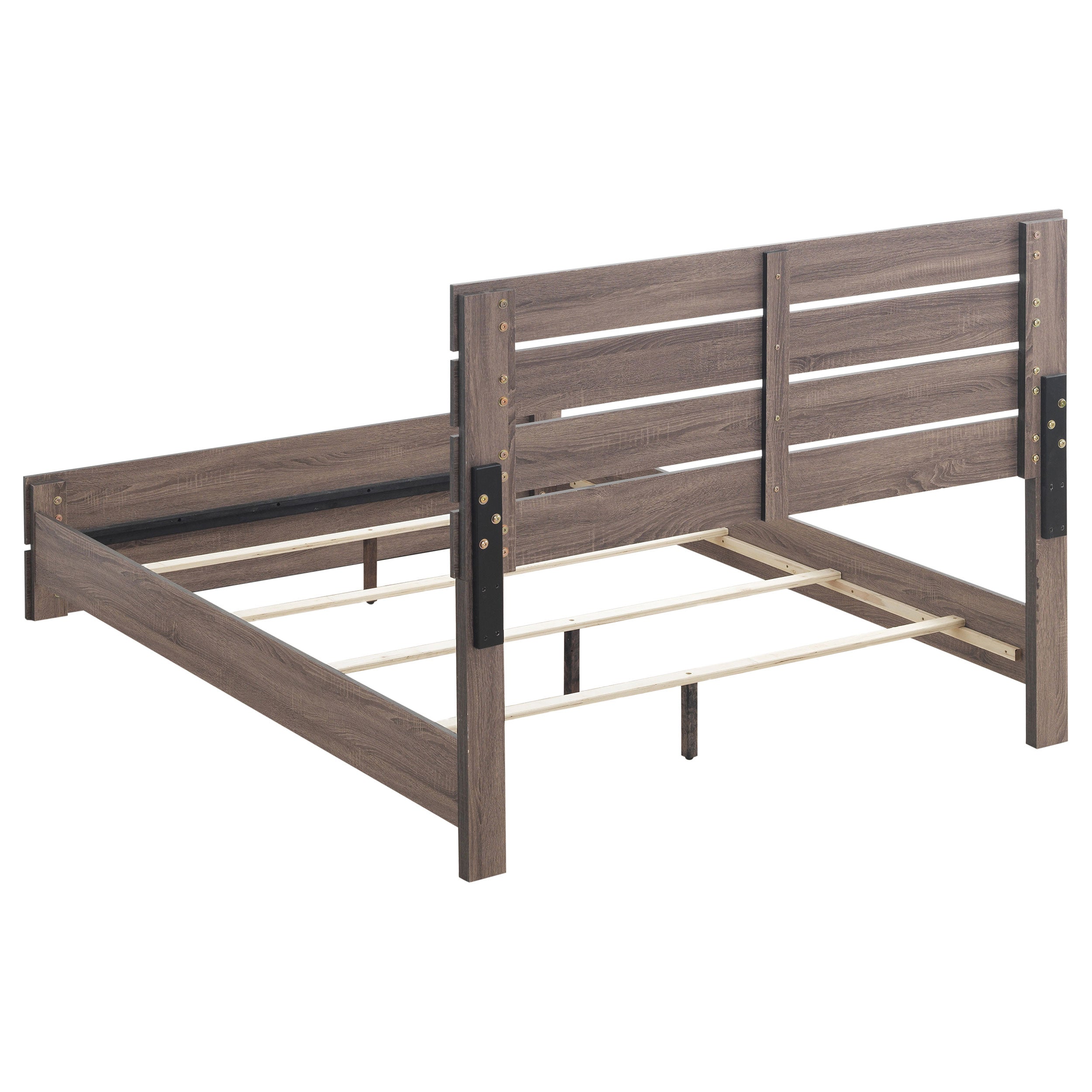 Brantford Wood Panel Bed - Eastern King (Barrel Oak)