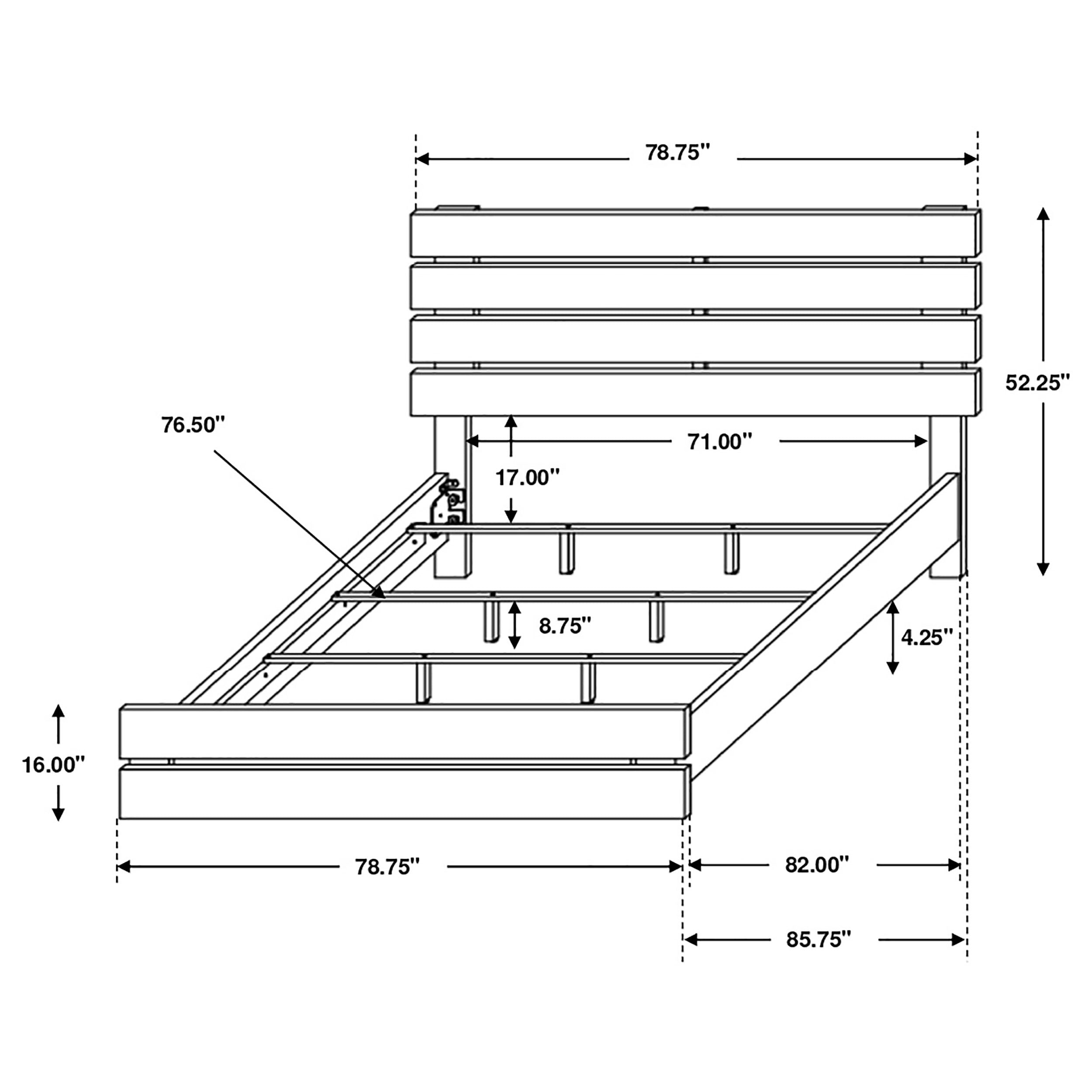 Brantford Wood Panel Bed - Eastern King (Barrel Oak)