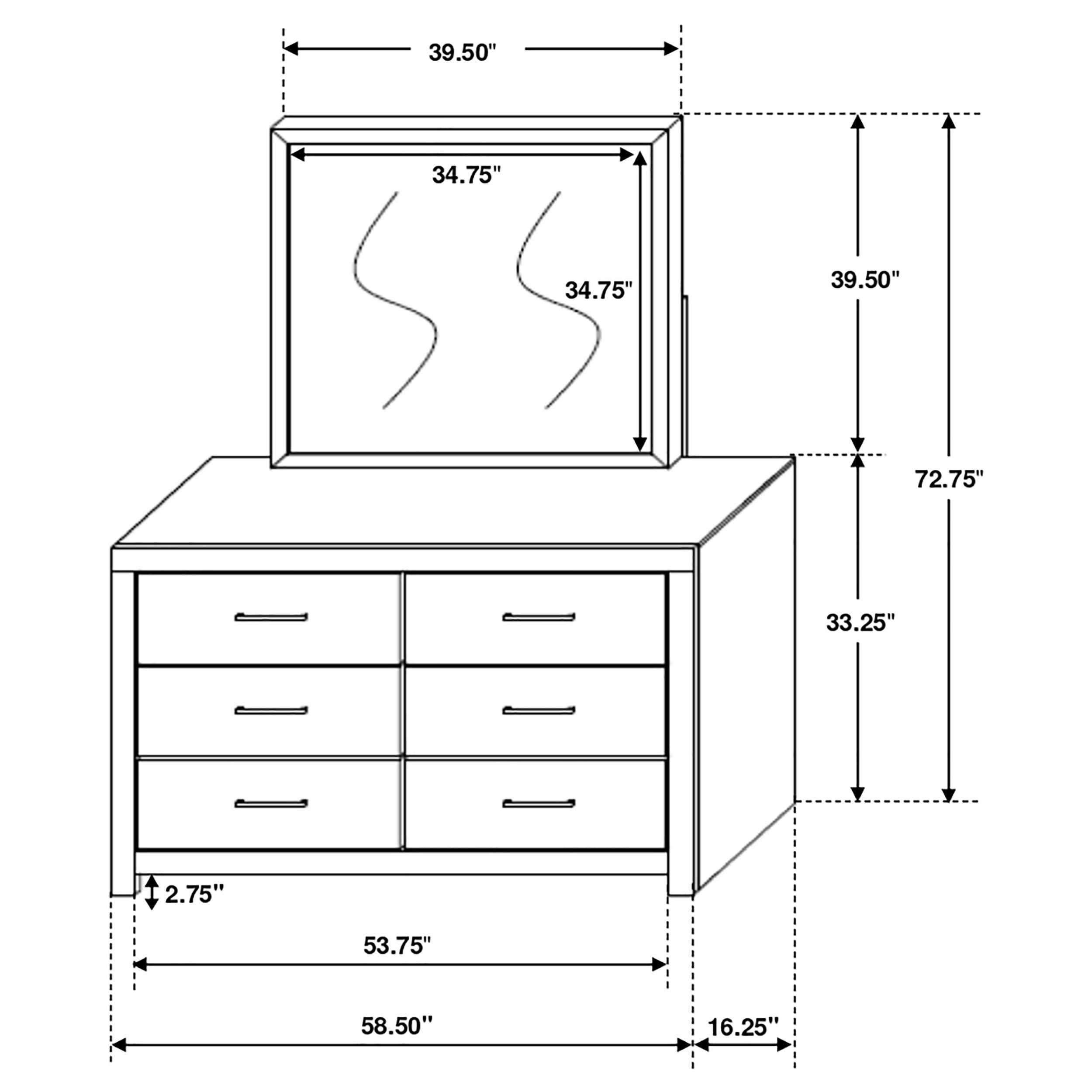 Brantford Dresser with Mirror (Barrel Oak)