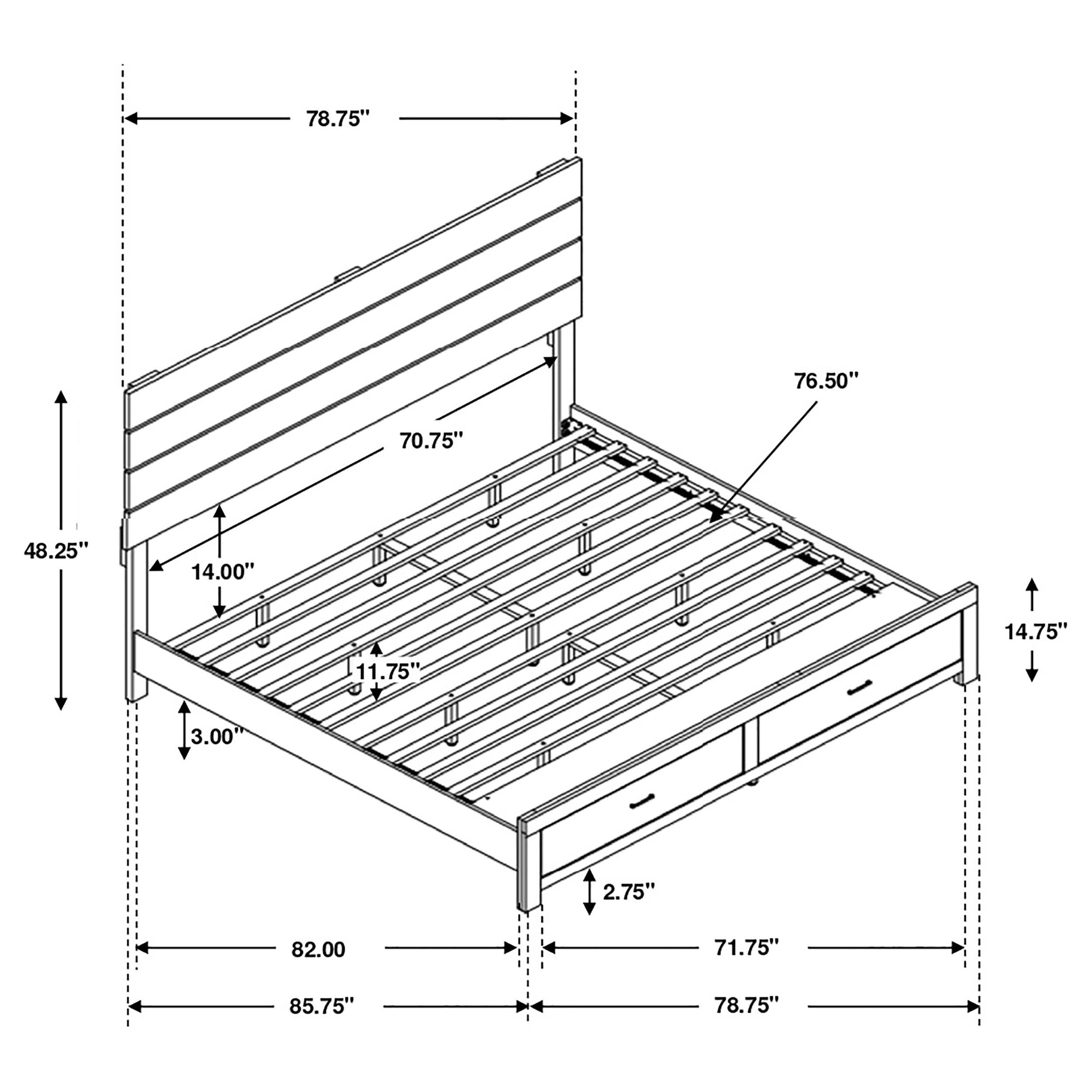 Brantford Wood Panel Storage Bed