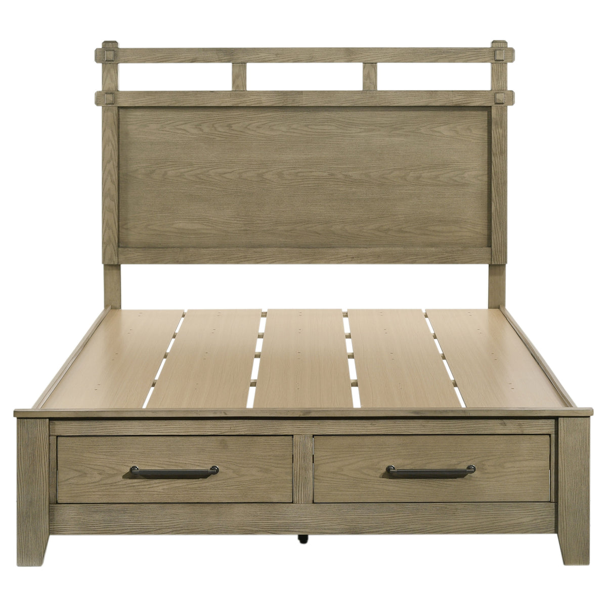 Hazlewood Slatted Storage Platform Bed Queen Vineyard Oak