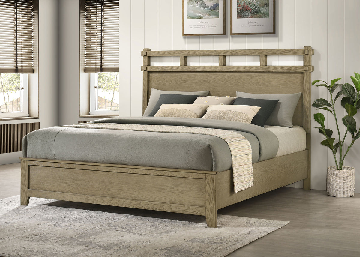 Hazlewood Slatted Panel Bed Eastern King Vineyard Oak