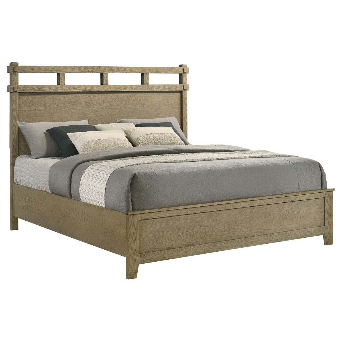 Hazlewood Slatted Panel Bed Eastern King Vineyard Oak