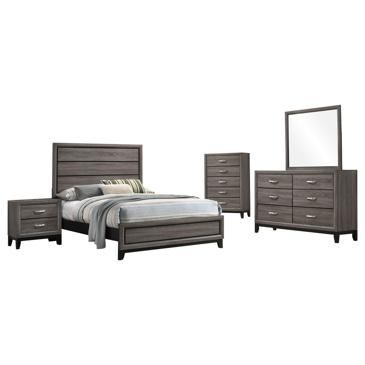 Watson 5-piece Full Bedroom Set Grey Oak