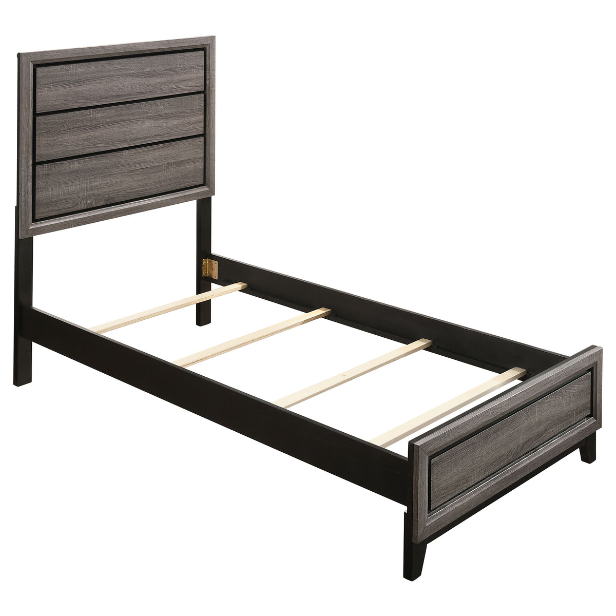 Watson Wood Panel Bed Twin Grey Oak
