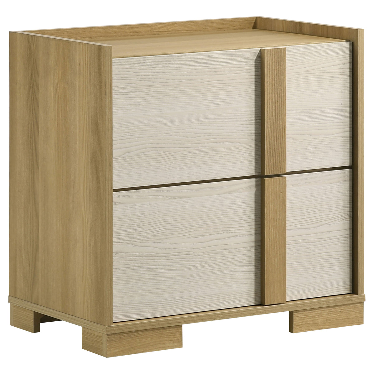 Hyland 2-drawer Nightstand Natural and White