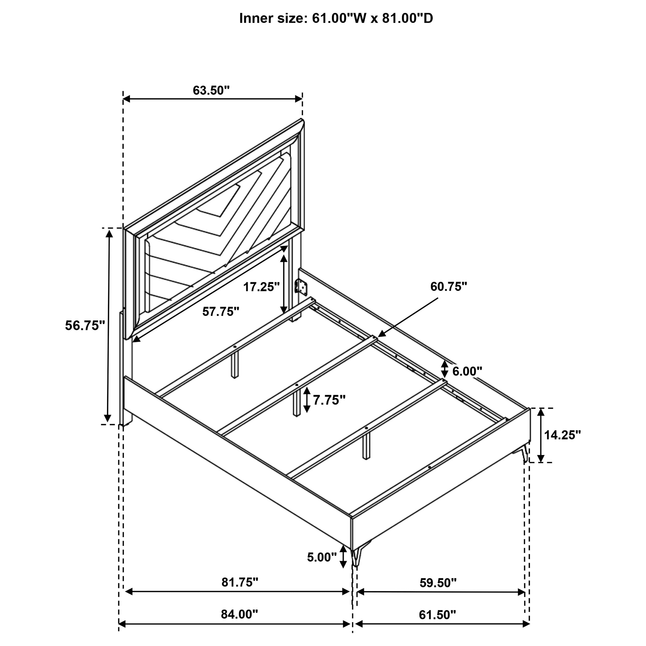 Cassia LED Panel Bed