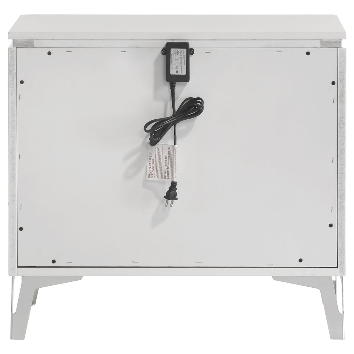Cassia 2-drawer Nightstand with USB Ports White High Gloss