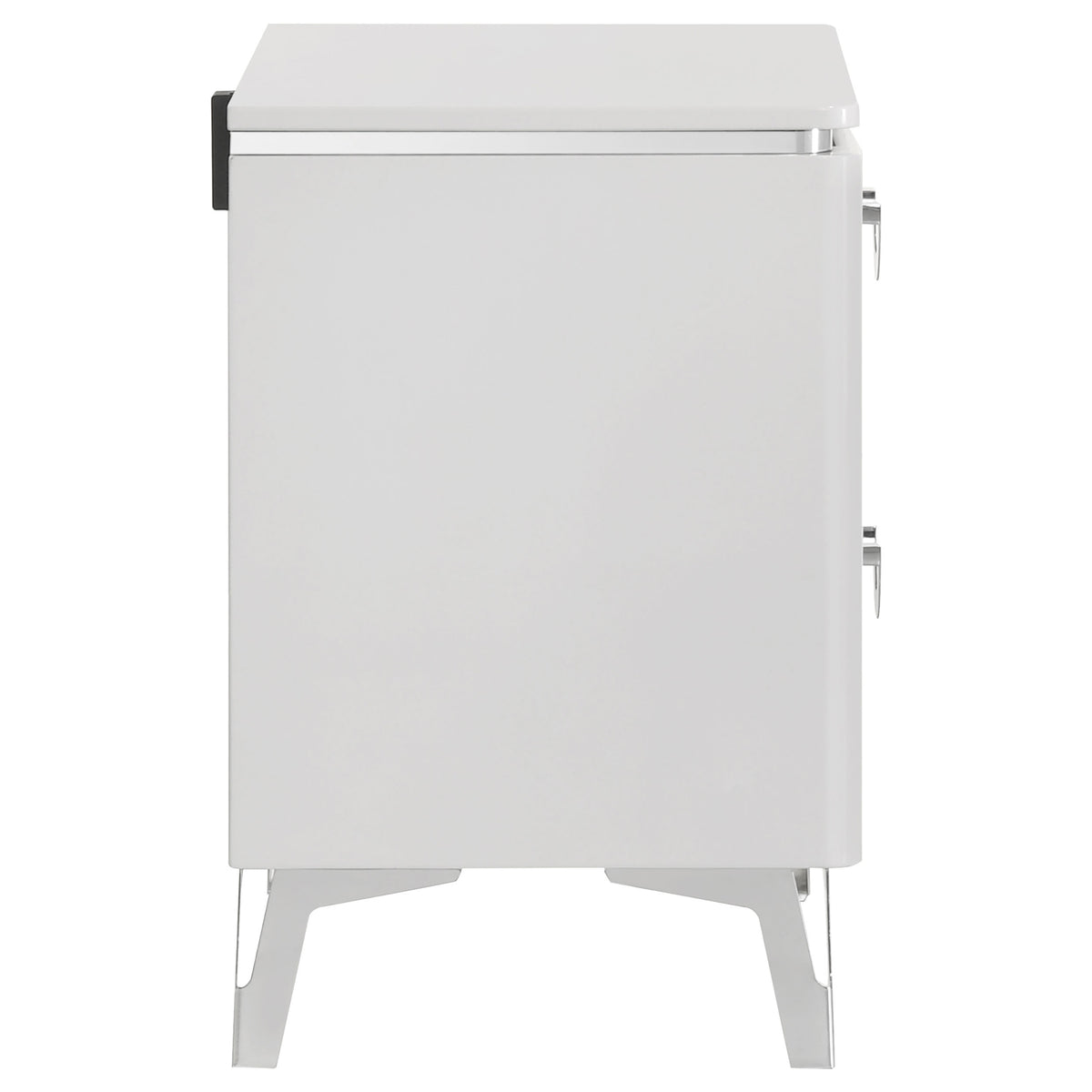 Cassia 2-drawer Nightstand with USB Ports White High Gloss