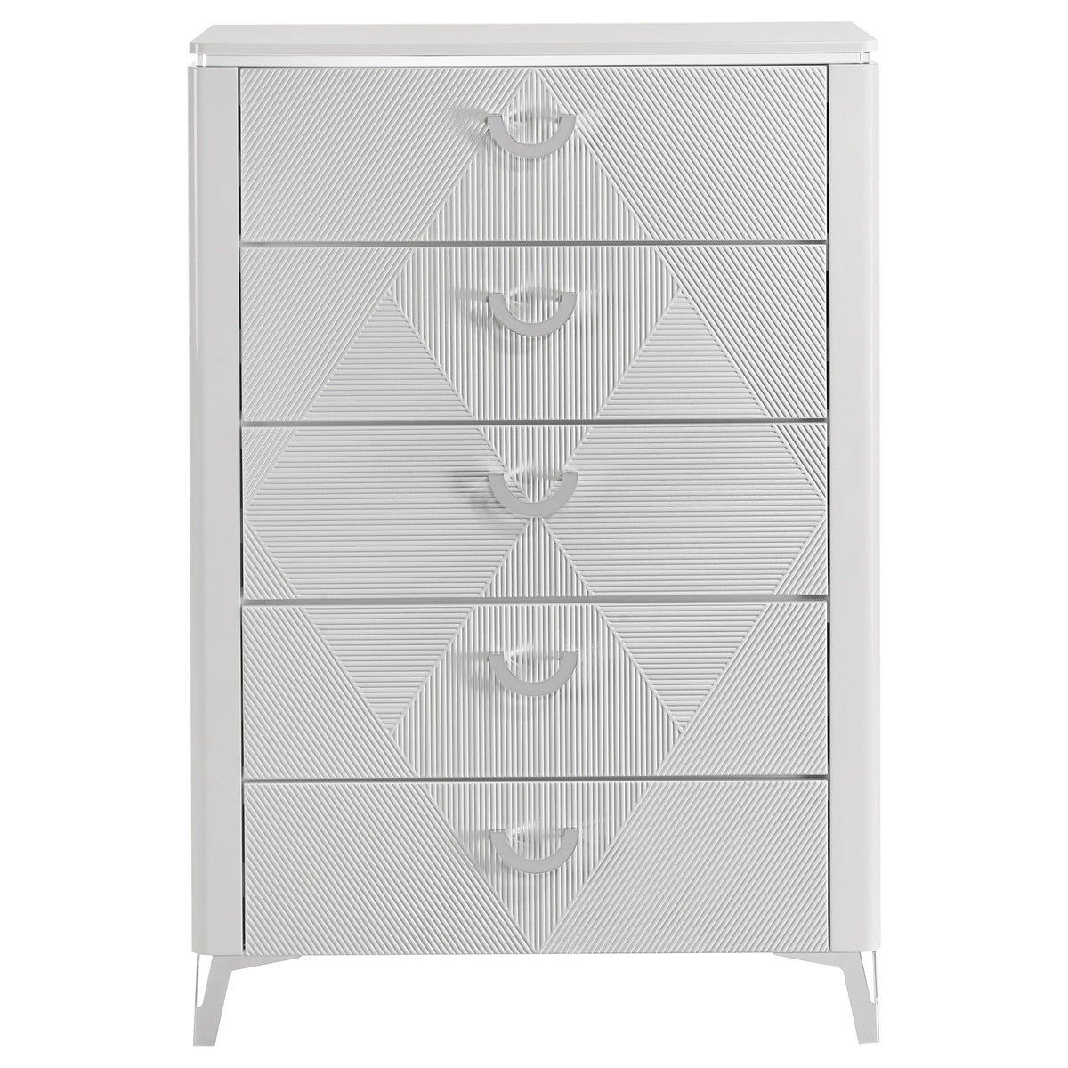 Cassia 5-drawer Bedroom Chest White High Gloss