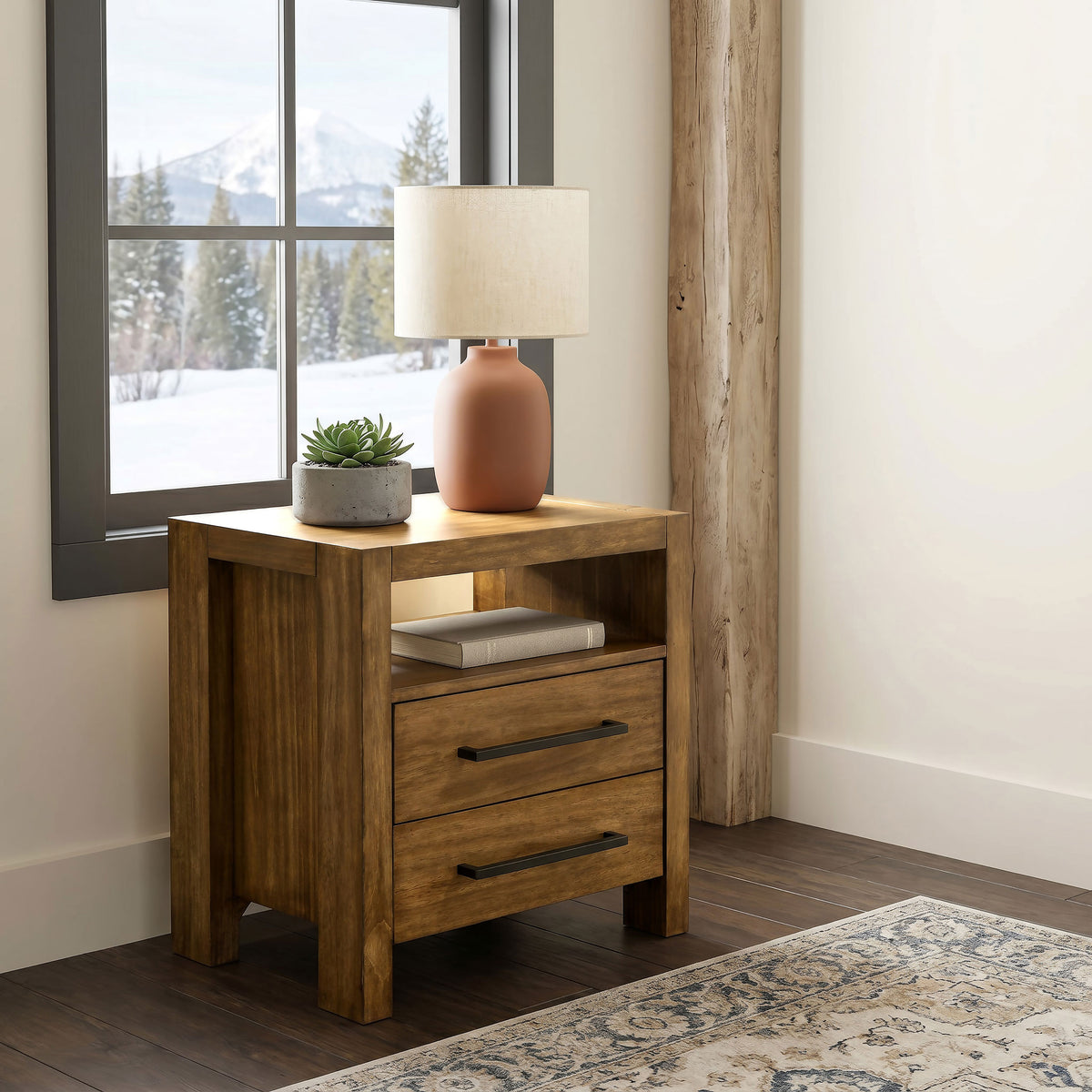 Adderley 2-drawer Nightstand Warm Brown