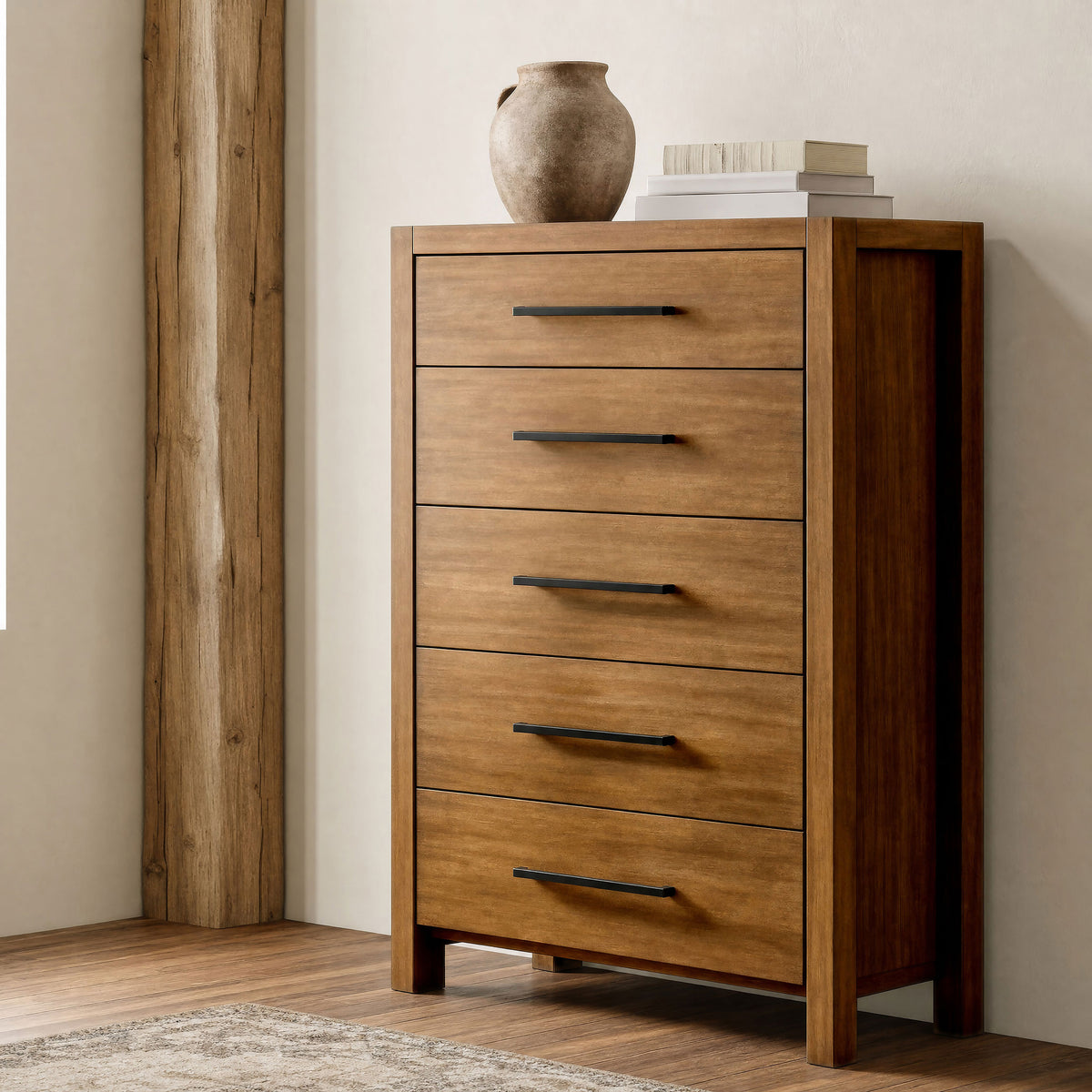 Adderley 5-drawer Bedroom Chest Warm Brown
