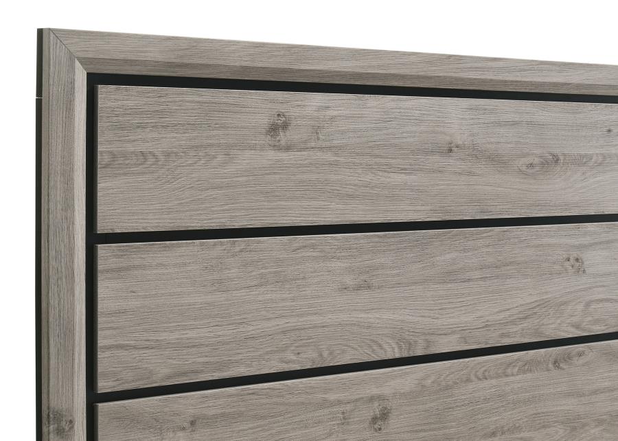 Valen Wood California King Panel Bed In Light Taupe