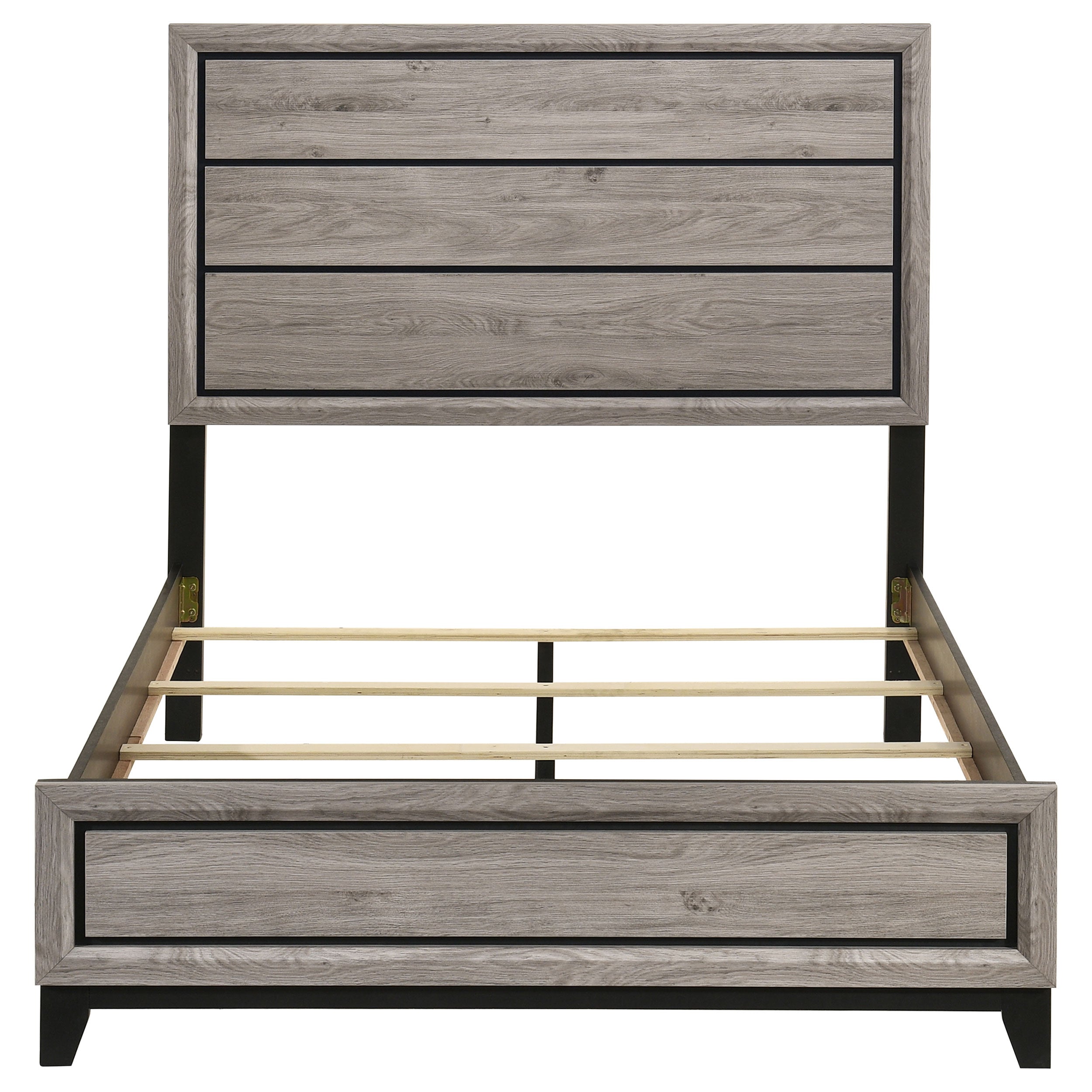 Valen Wood Full Panel Bed Light Taupe