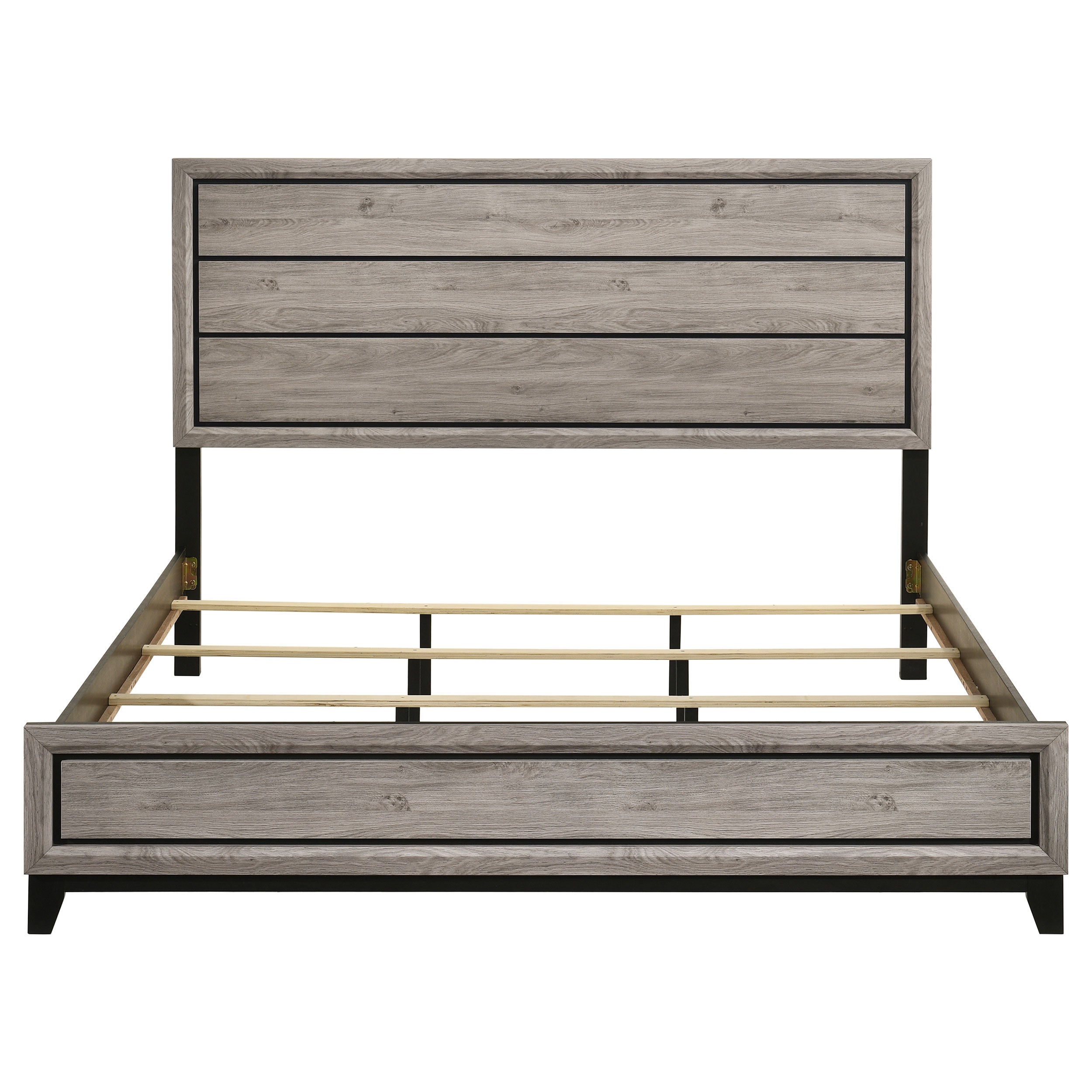 Valen Wood Eastern King Panel Bed Light Taupe