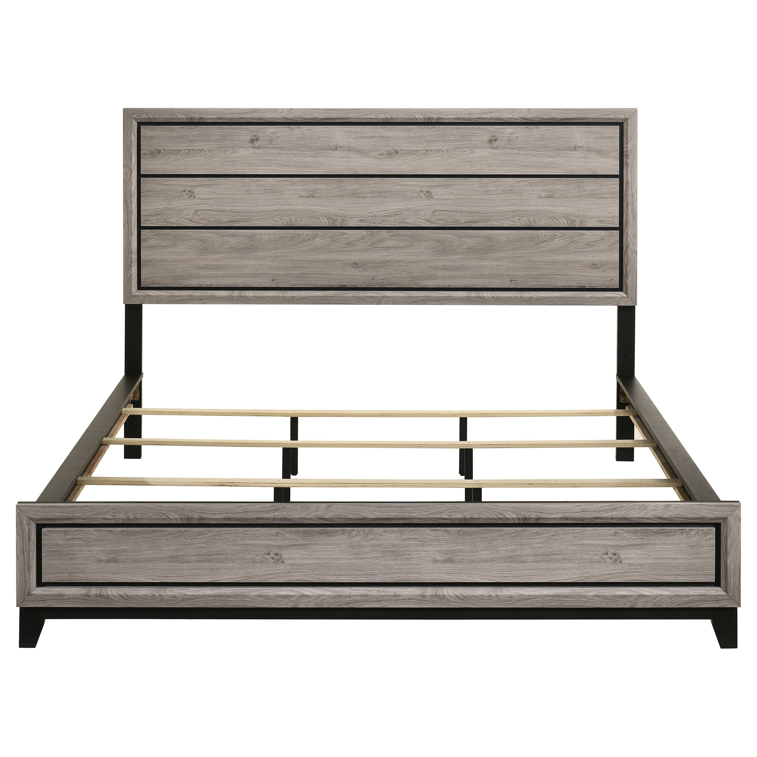 Valen Wood California King Panel Bed Light Taupe