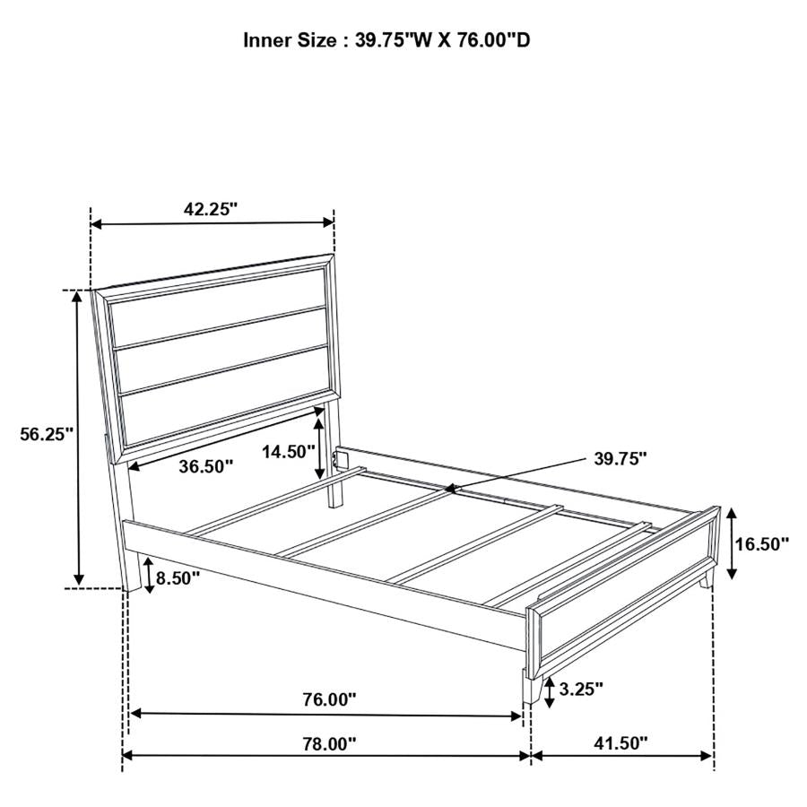 Valen Wood Twin Panel Bed In Light Taupe