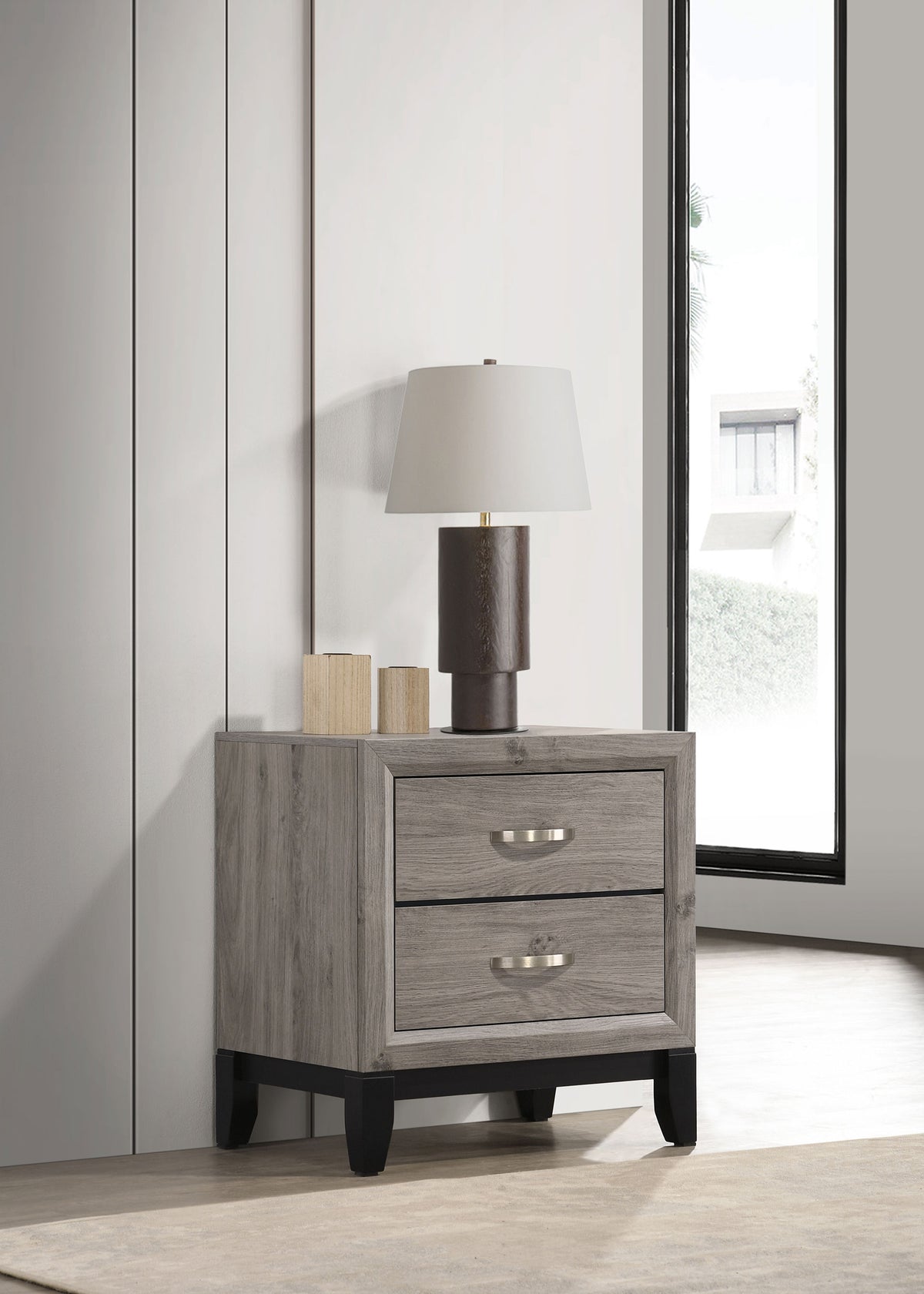 Valen 2-drawer Nightstand Light Taupe