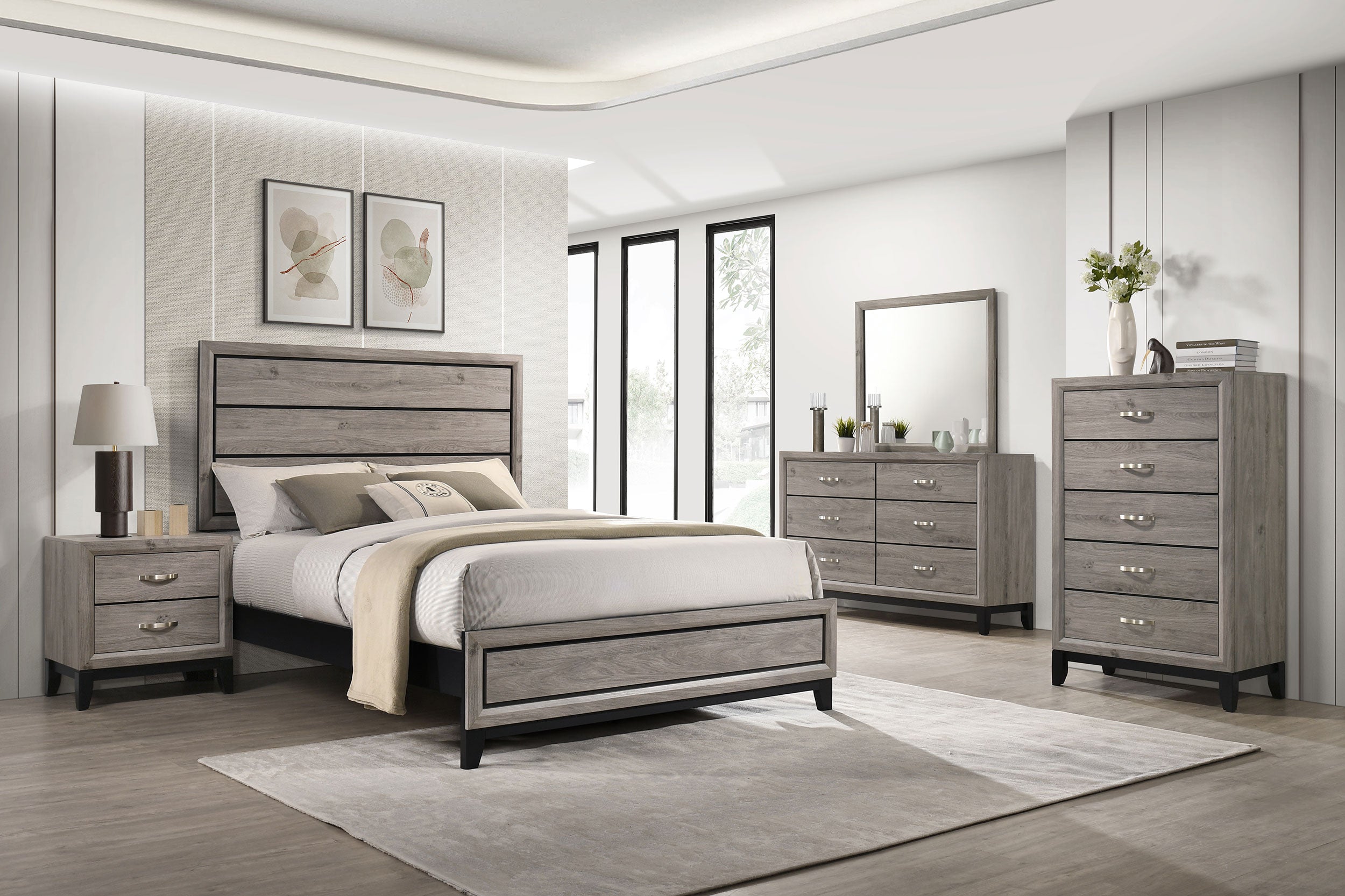 Valen 6-drawer Bedroom Dresser Cabinet Light Taupe