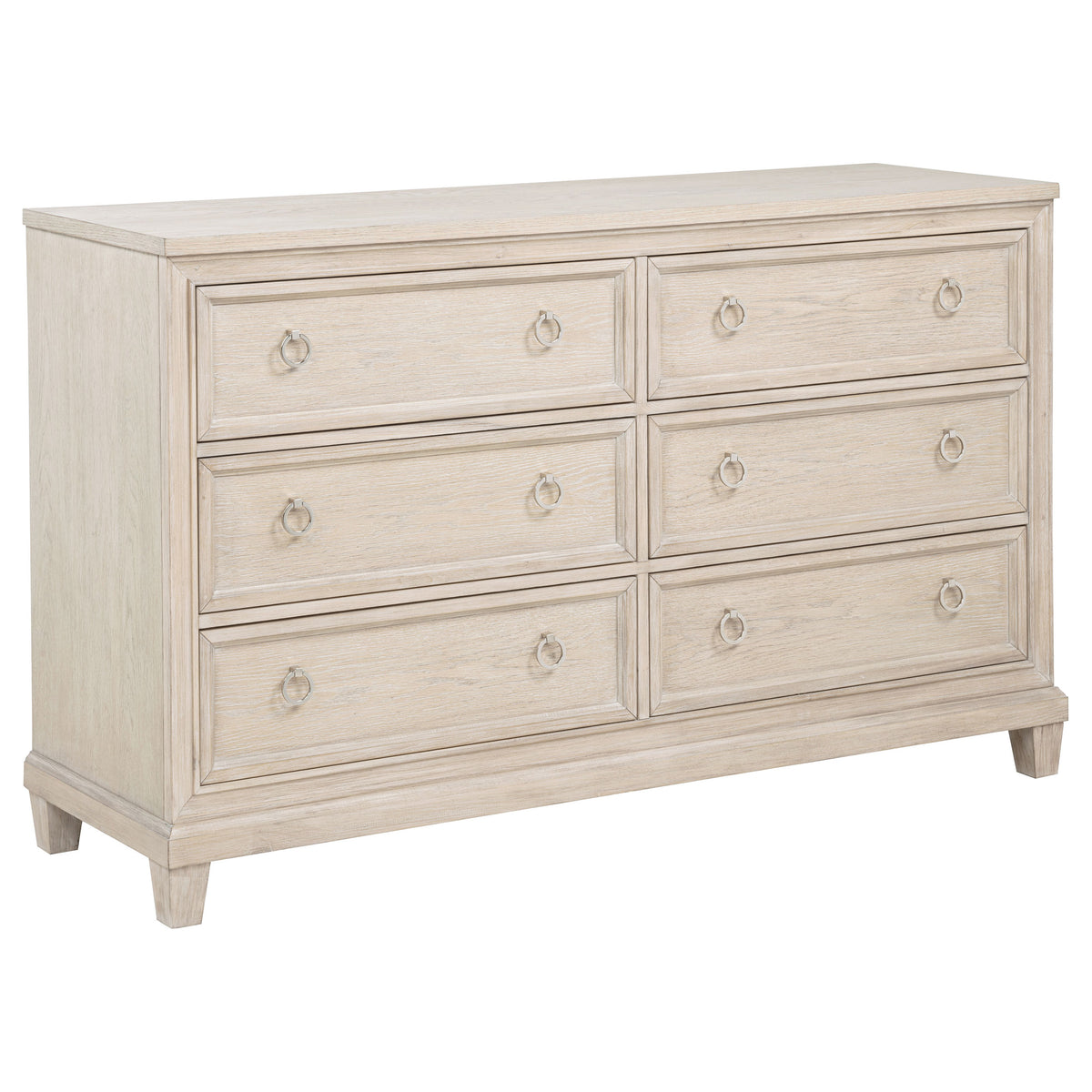 Pembroke 4-piece Eastern King Bedroom Set with Upholstered Panel Bed Washed Oak