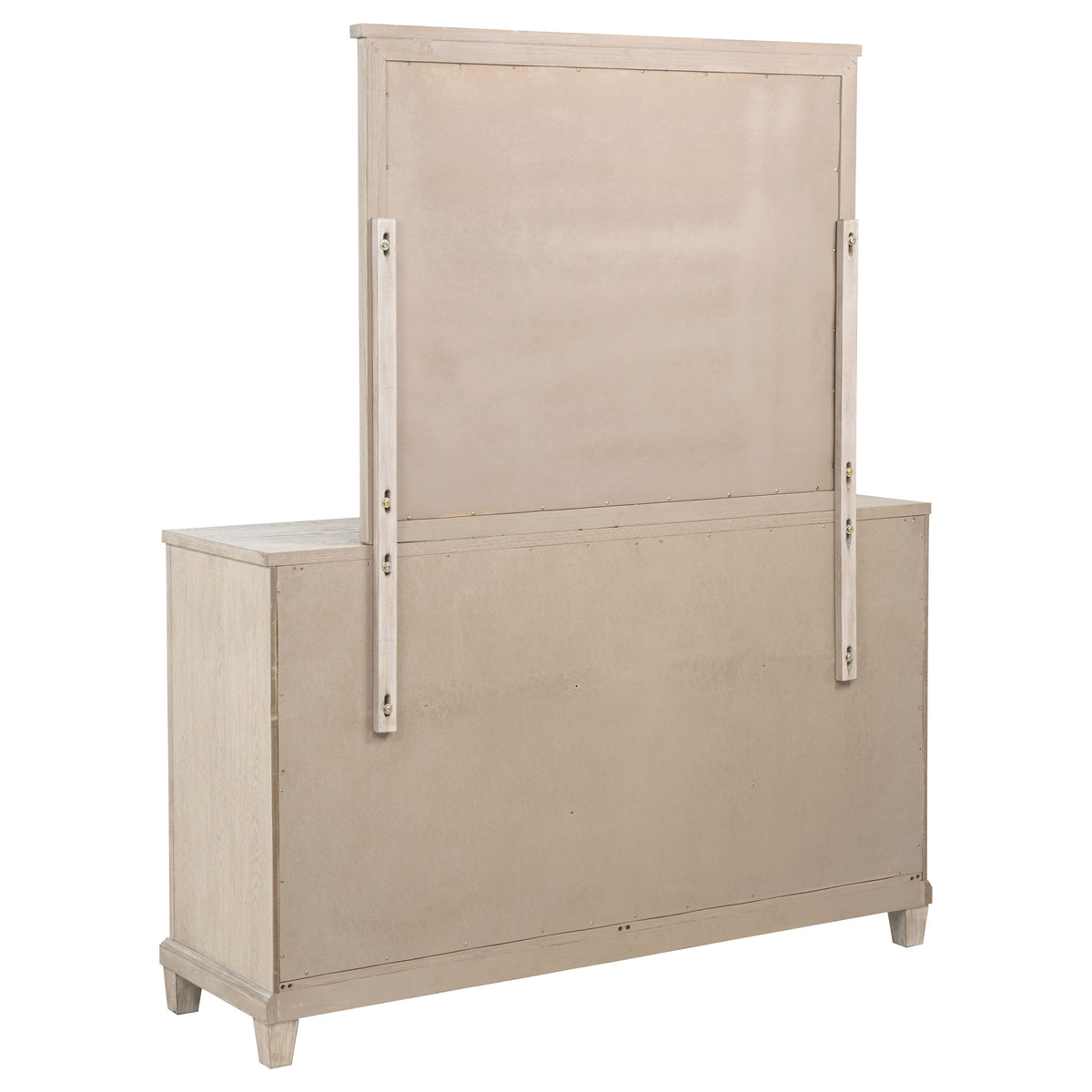 Pembroke 6-drawer Dresser with Mirror Washed Oak
