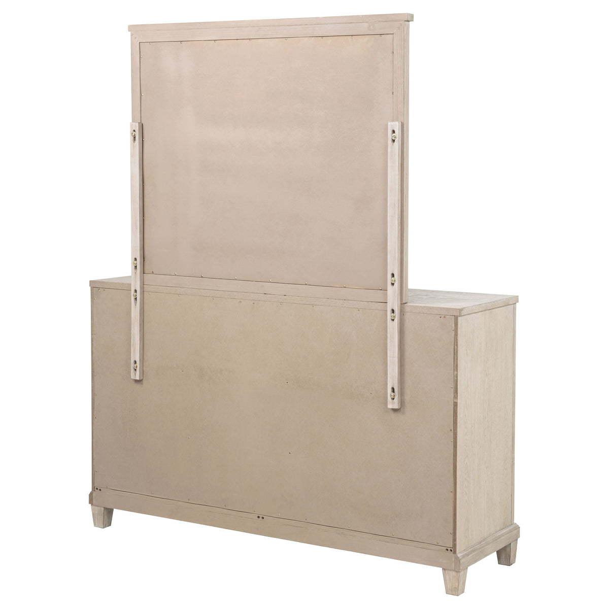 Pembroke 6-drawer Dresser with Mirror Washed Oak