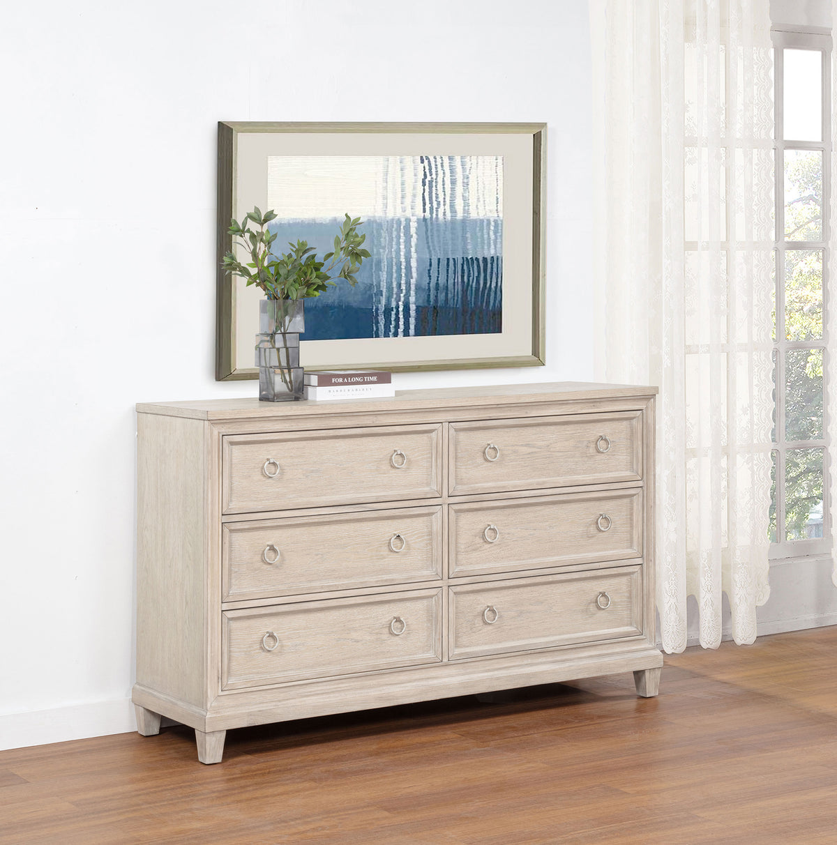 Pembroke 6-drawer Dresser Washed Oak
